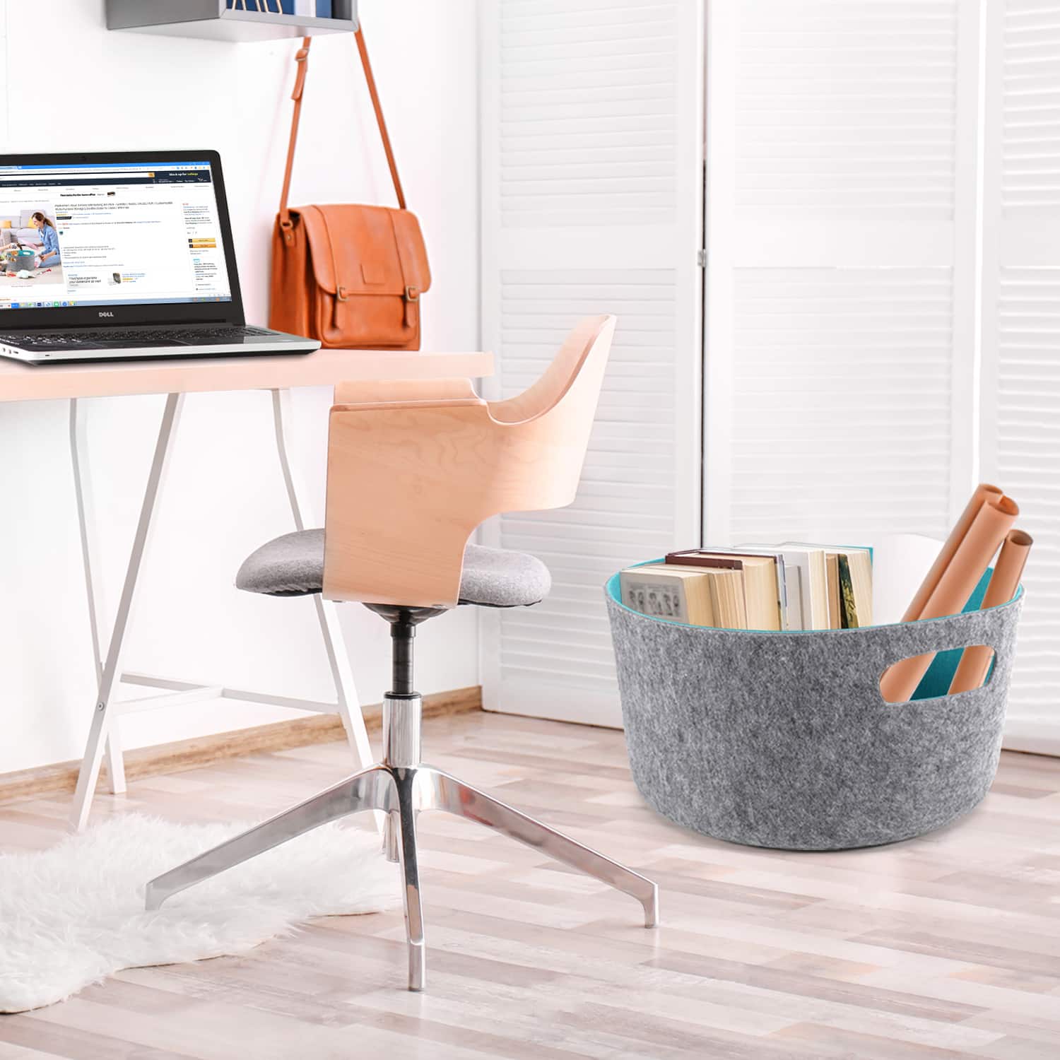Welaxy 15&#x22; Felt Round Basket