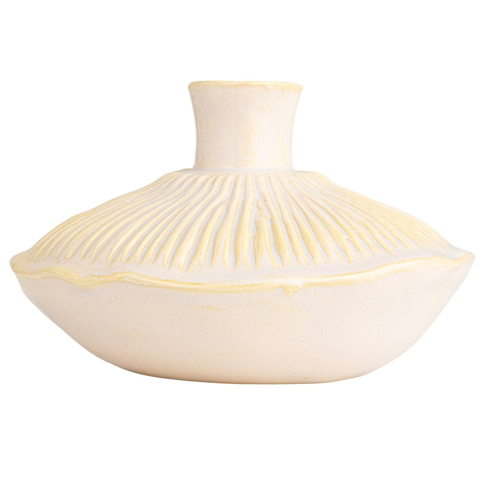 Hello Honey&#xAE; 7&#x22; Long Cream Stoneware Vase