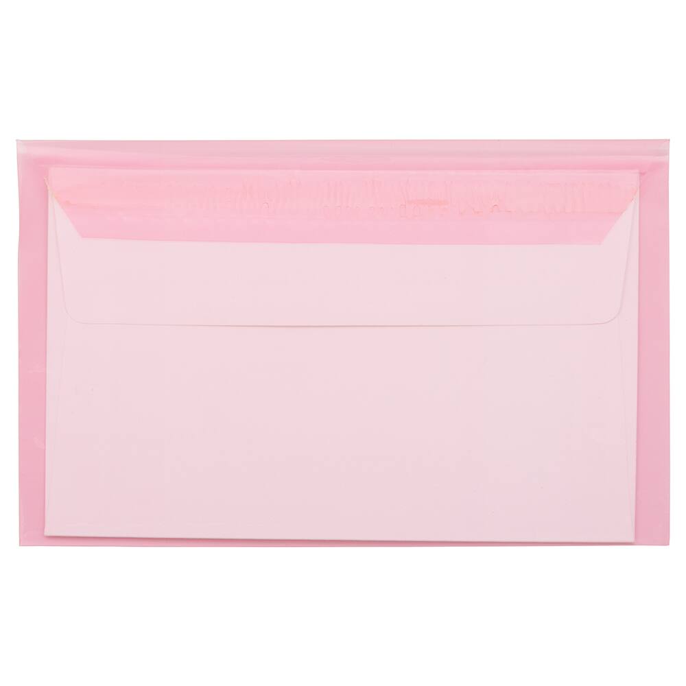 JAM Paper 5.43" X 8.62" Self Adhesive Closure Cello Sleeves, 100ct.