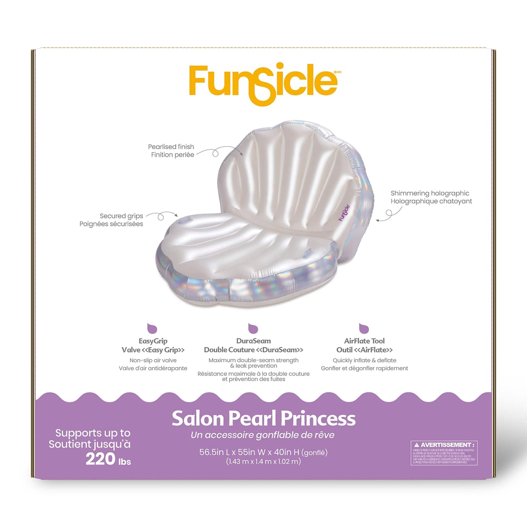 Funsicle 58.5" Pearl Princess Lounge Inflatable Water Float