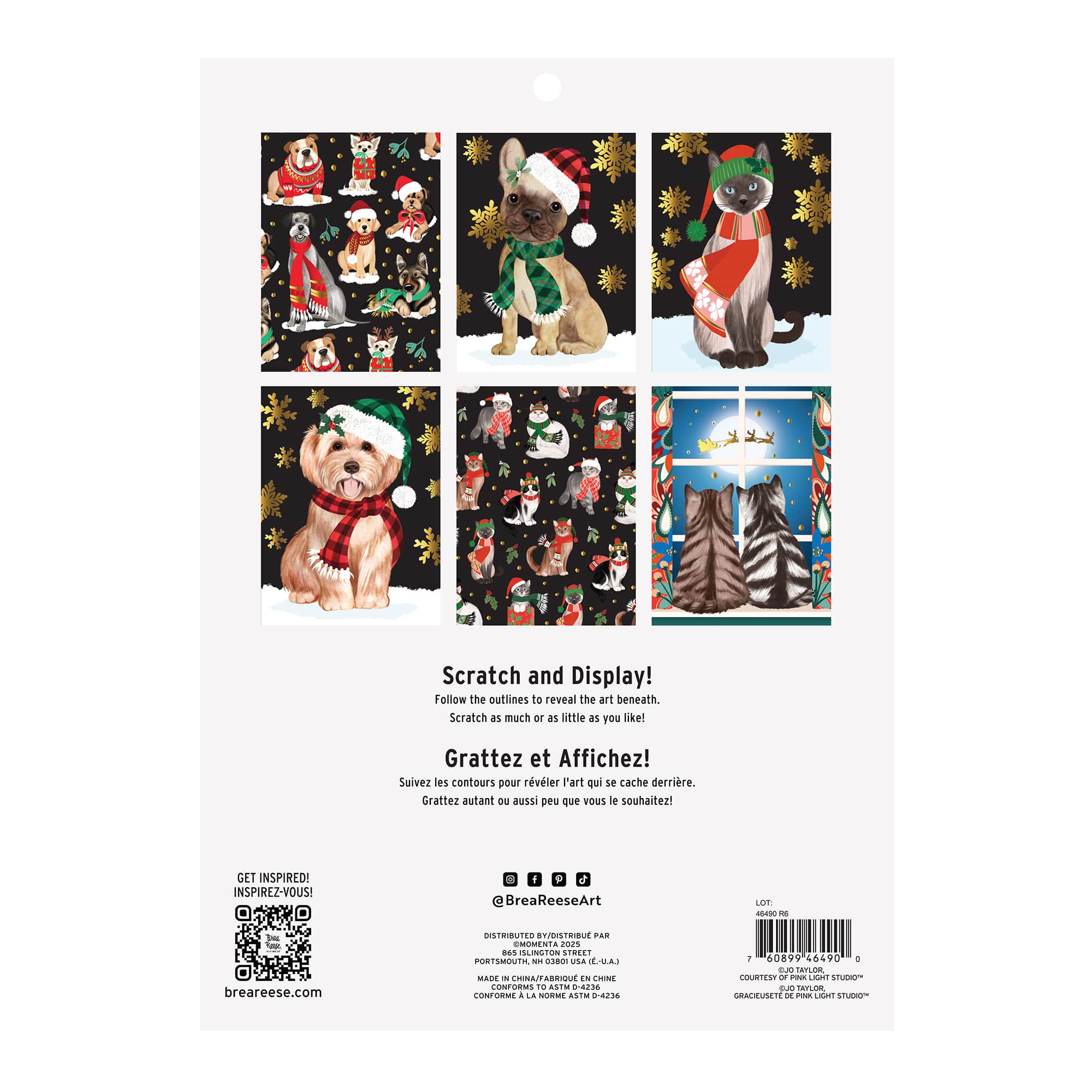 Brea Reese&#x2122; 9&#x22; x 12&#x22; Christmas Pets Scratch Art Paper Pad