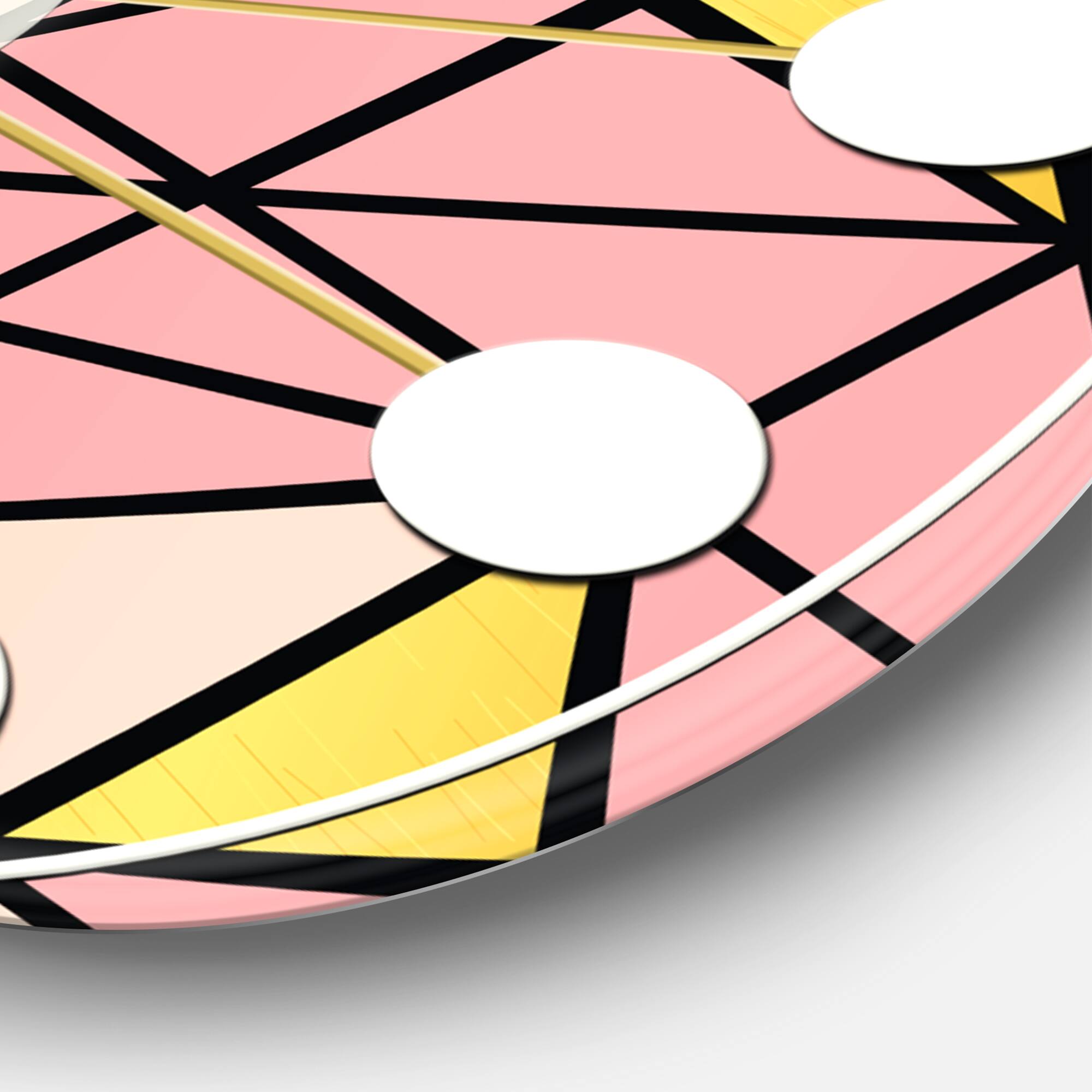 Designart 'Triangular Gold Design Ii Mid-Century Modern Wall Clock