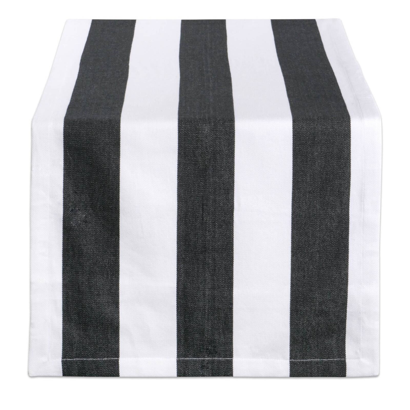 Black/White Dobby Stripe Table Runner 18" x 72"