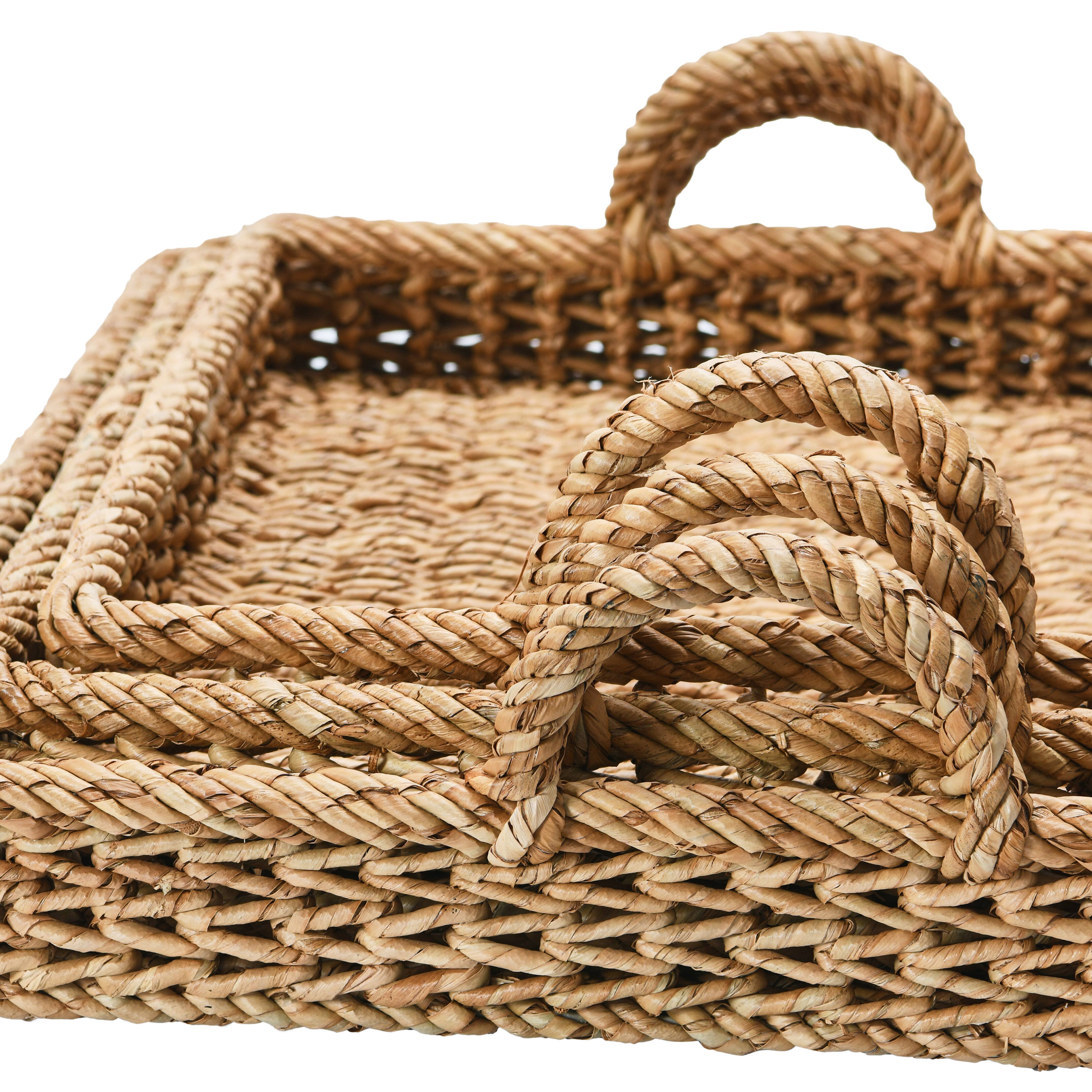 Hello Honey® Decorative Water Hyacinth Tray Set