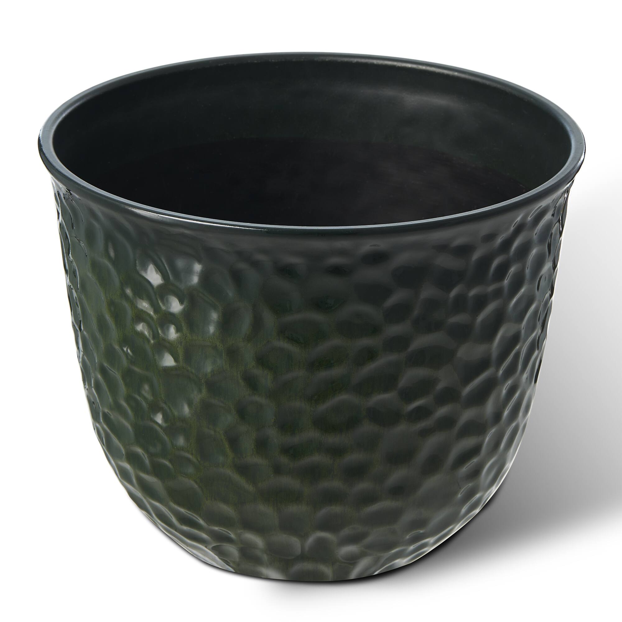 Glitzhome&#xAE; 15.25&#x22; Honeycomb Textured Green Faux Ceramic Plastic Planters, 2ct.