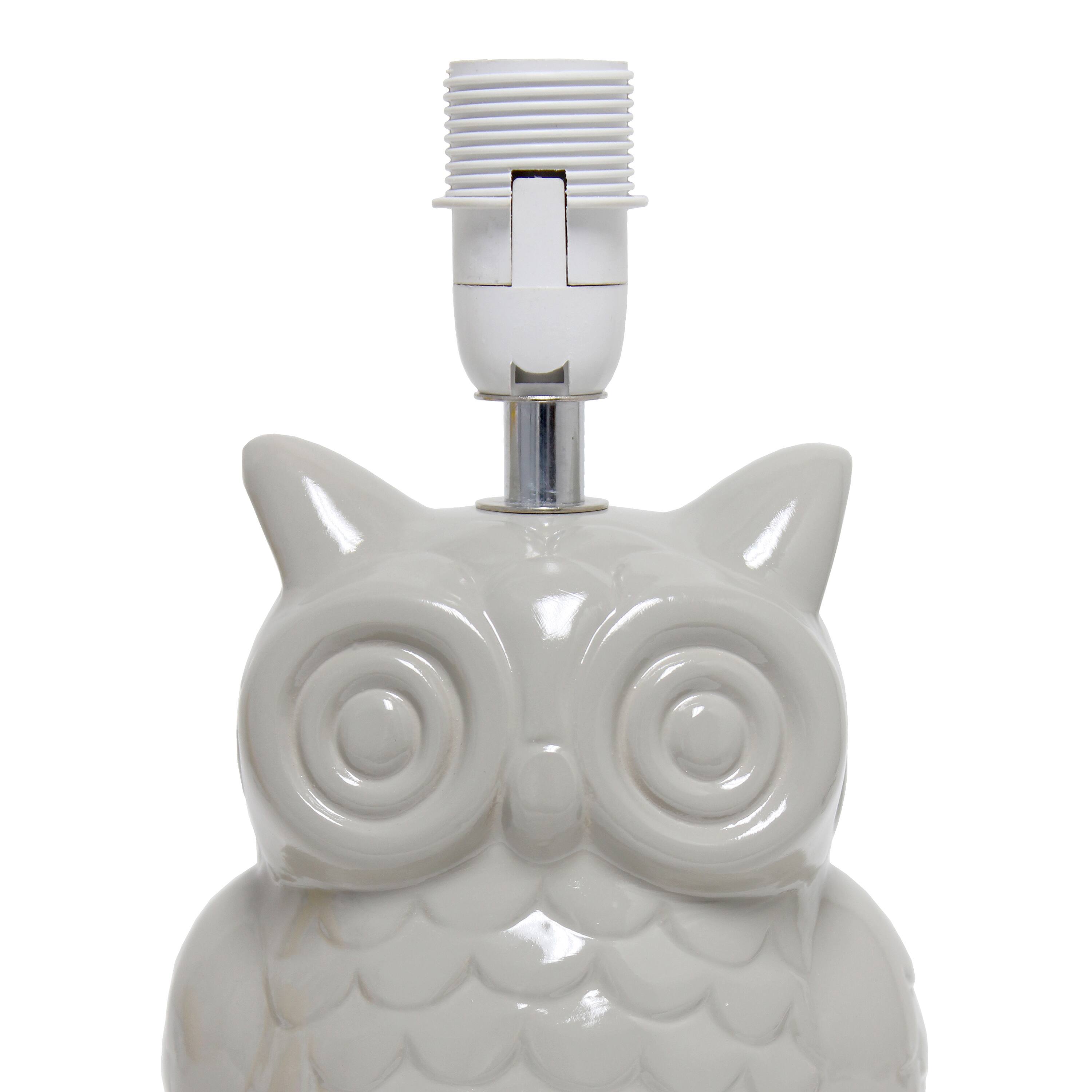 Simple Designs 13&#x22; Ceramic Owl Table Lamp