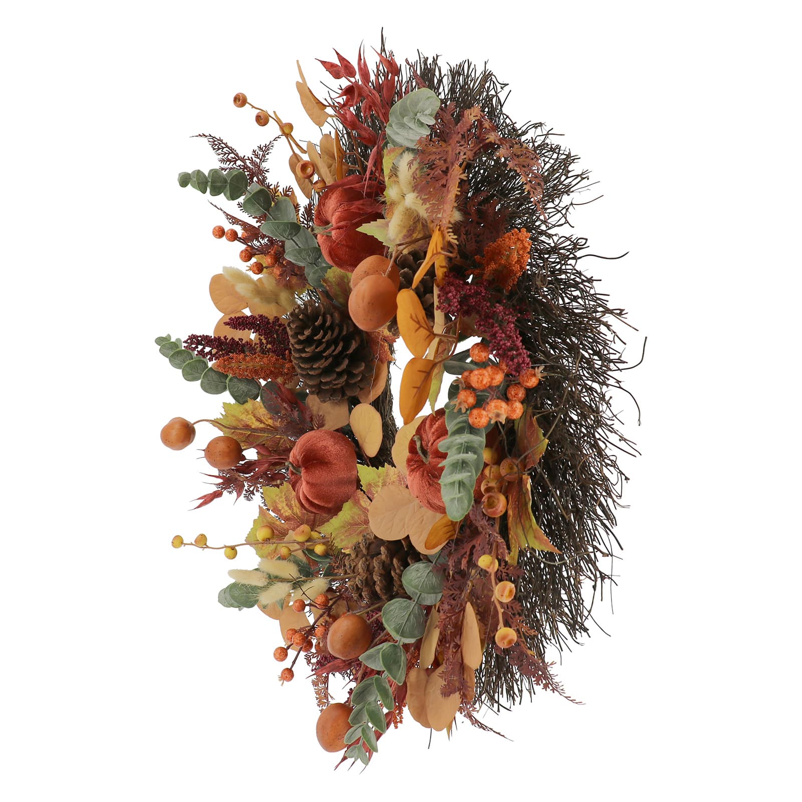 24&#x22; Designer Premium Floral Pumpkin &#x26; Eucalyptus Wreath by Ashland&#xAE;