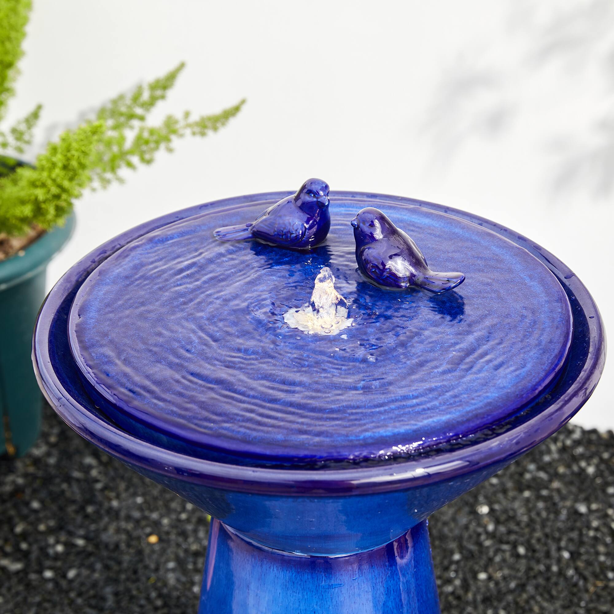 Glitzhome® 27.5" LED Bird Pedestal Ceramic Fountain