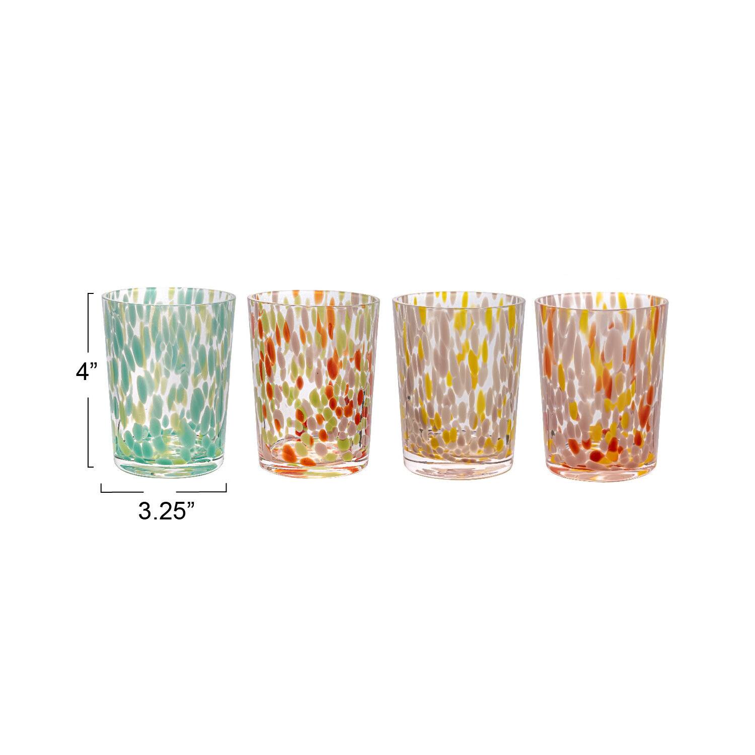 Hello Honey&#xAE; Round Varied Multicolor Drinking Glass Set