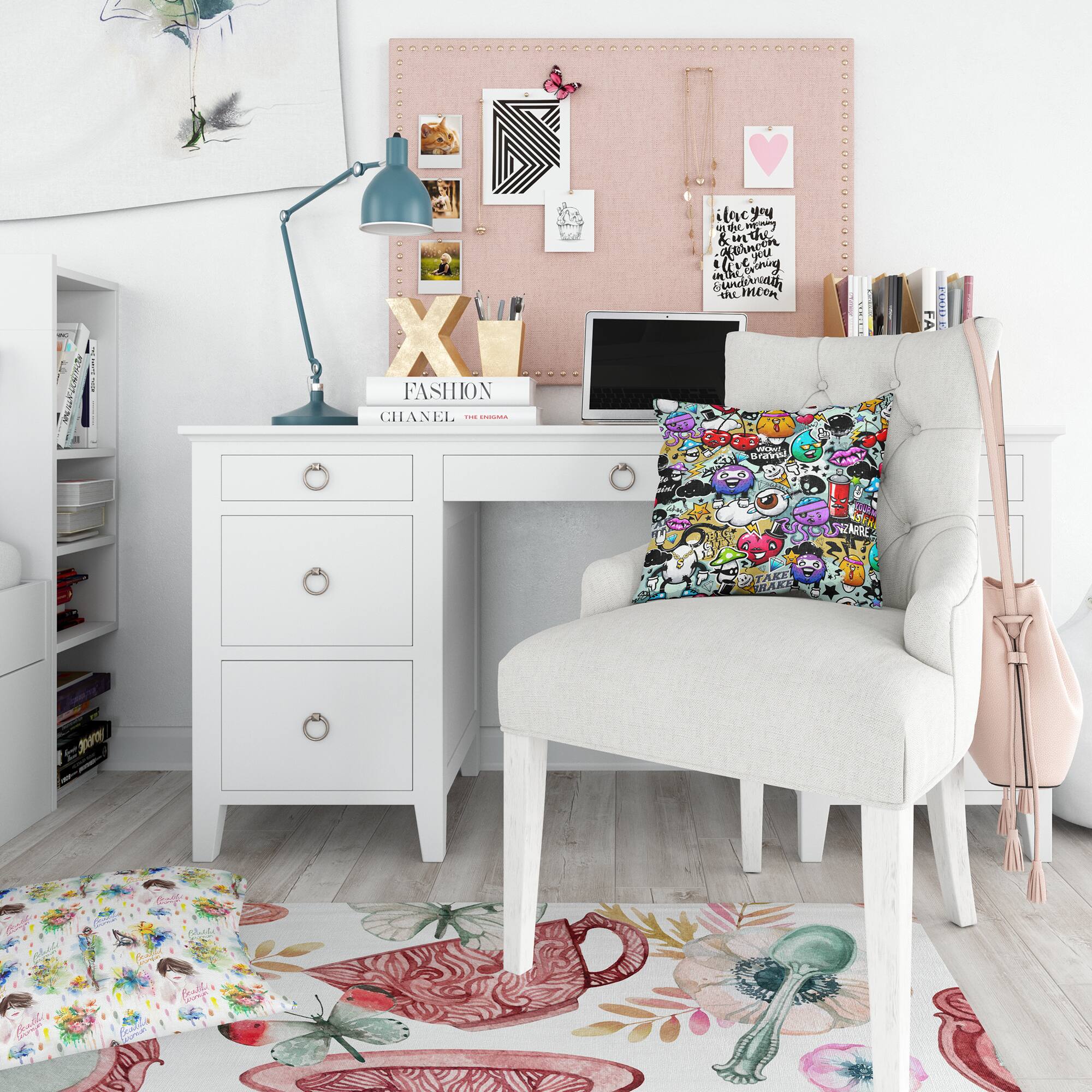 Designart &#x27;Graffiti Texture&#x27; Modern Teen Bedding Set - Duvet Cover &#x26; Shams