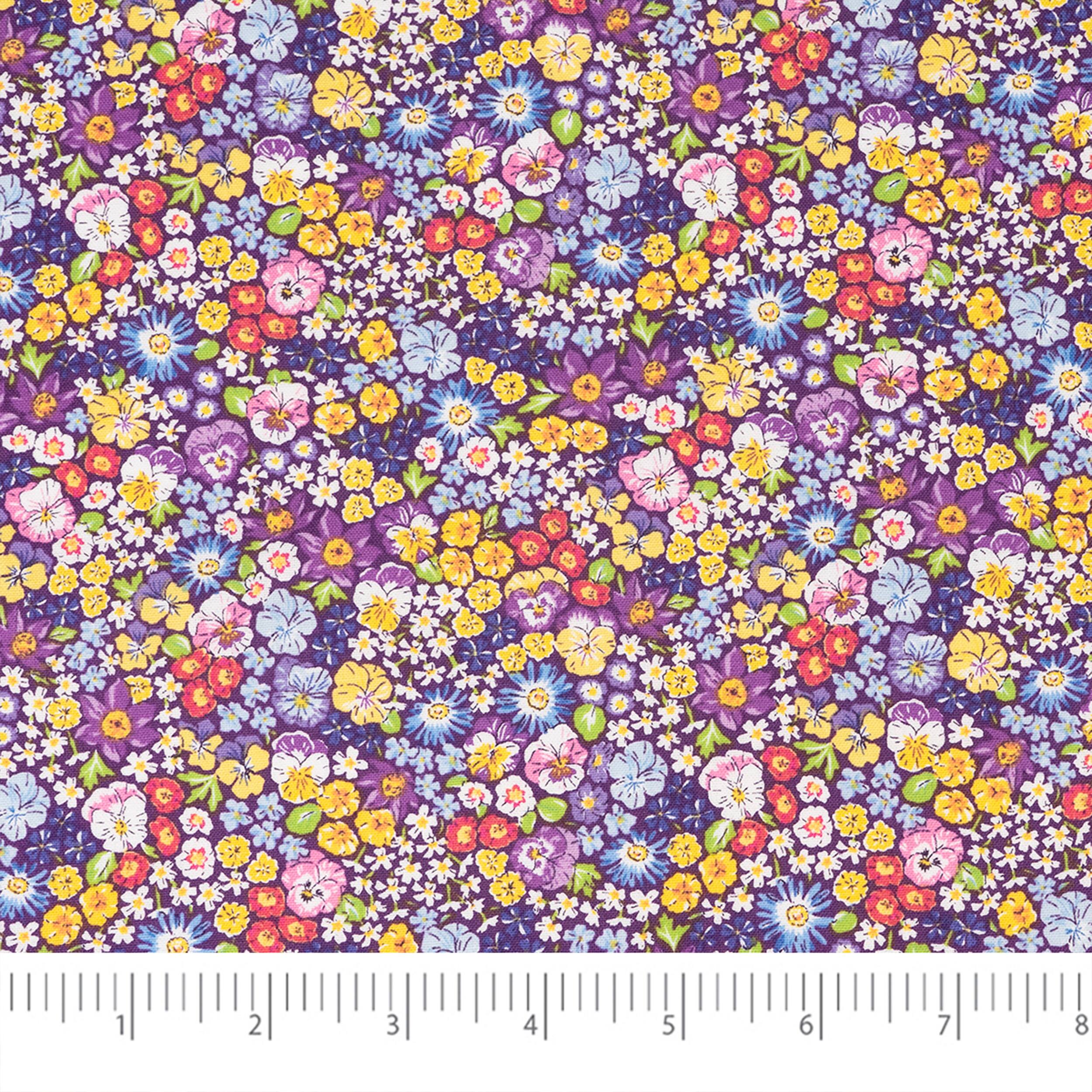 SINGER Multi Pansy Floral Cotton Fabric