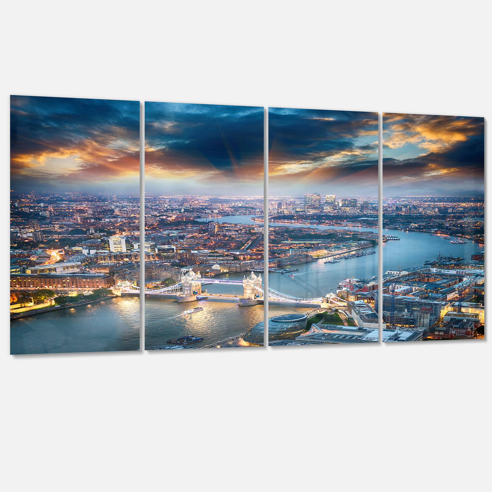 Designart - Aerial View of London at Dusk