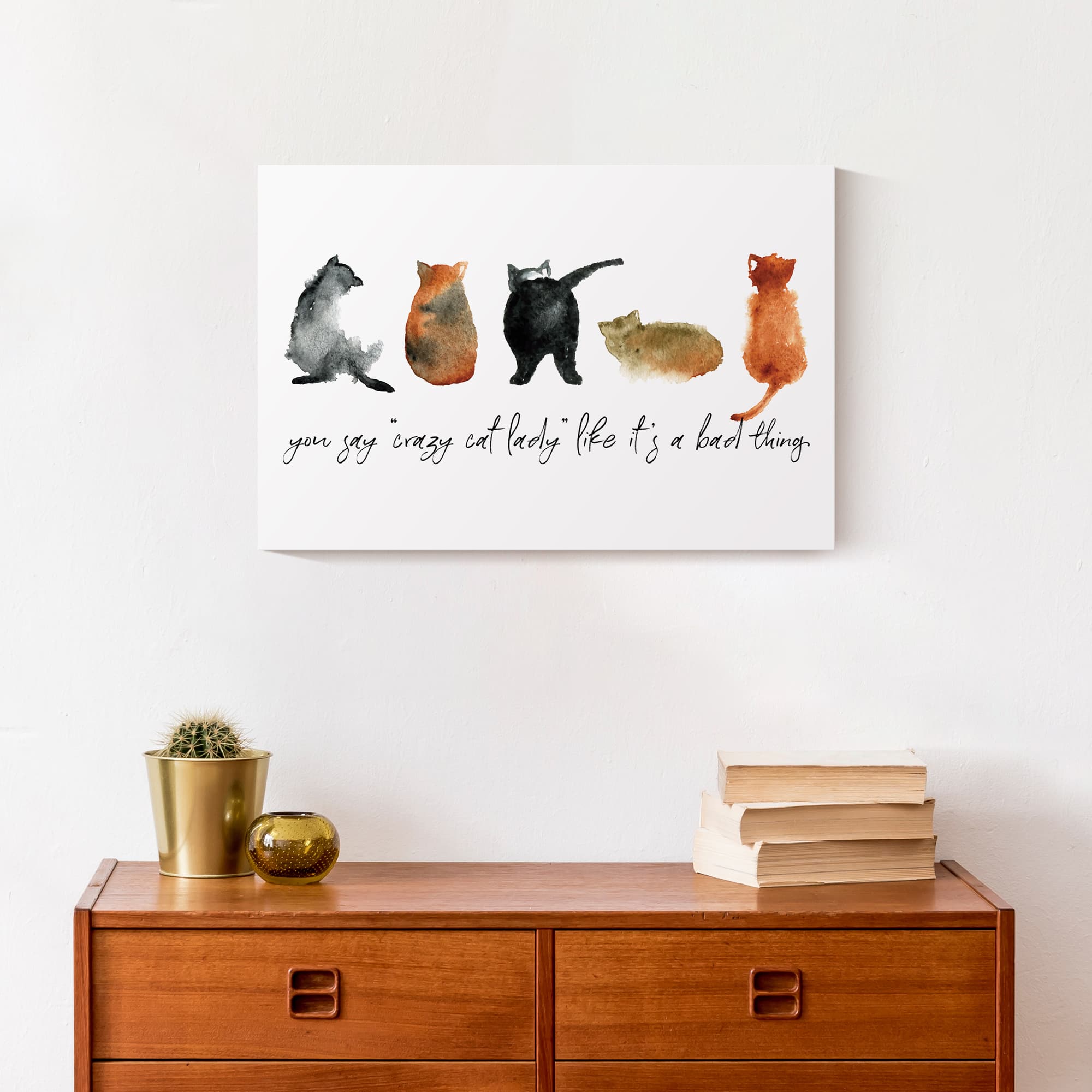 Cat Lady Canvas Wall Art