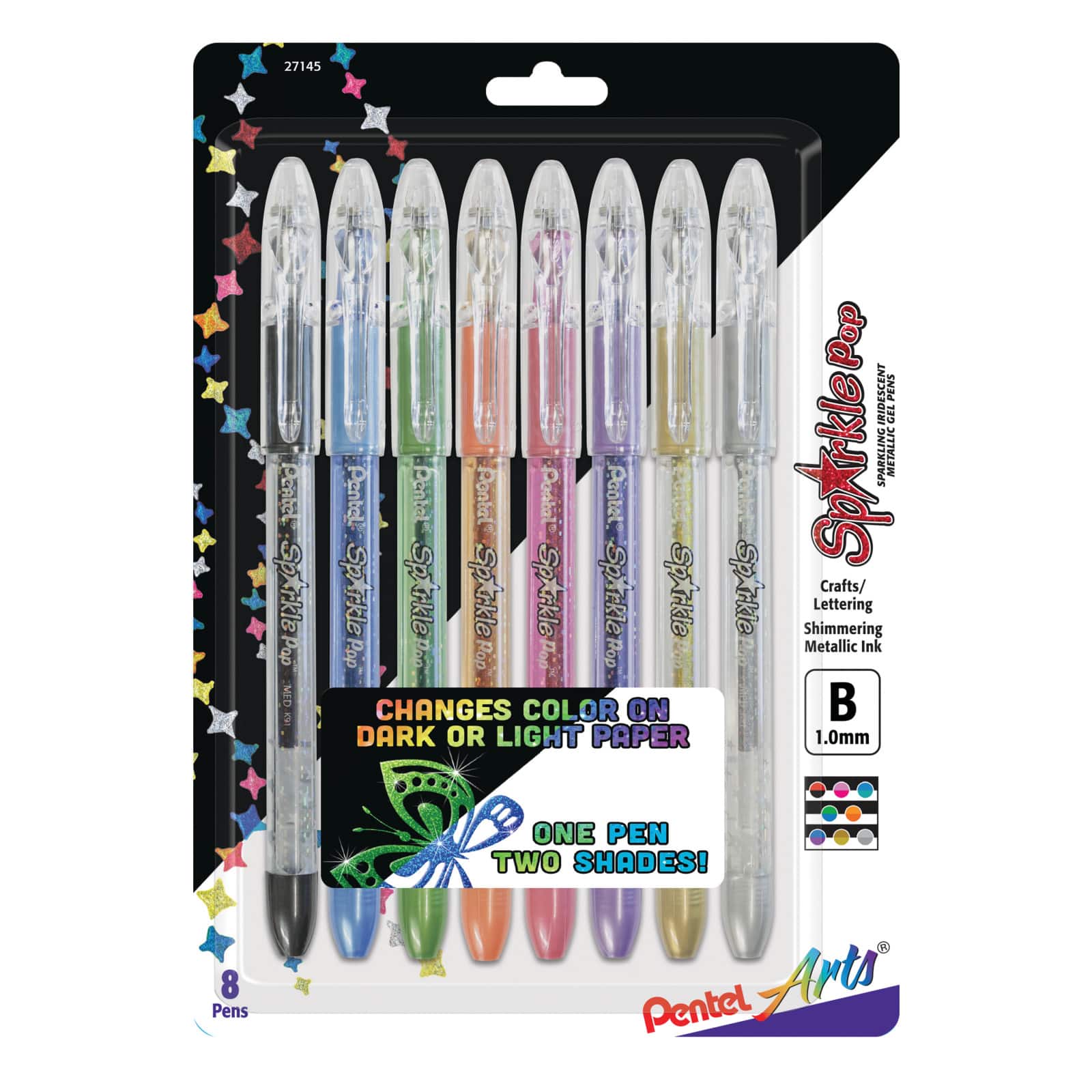 Pentel Sparkle Pop Metallic Gel Pen 1.0mm 4 Set Assorted Mix 1