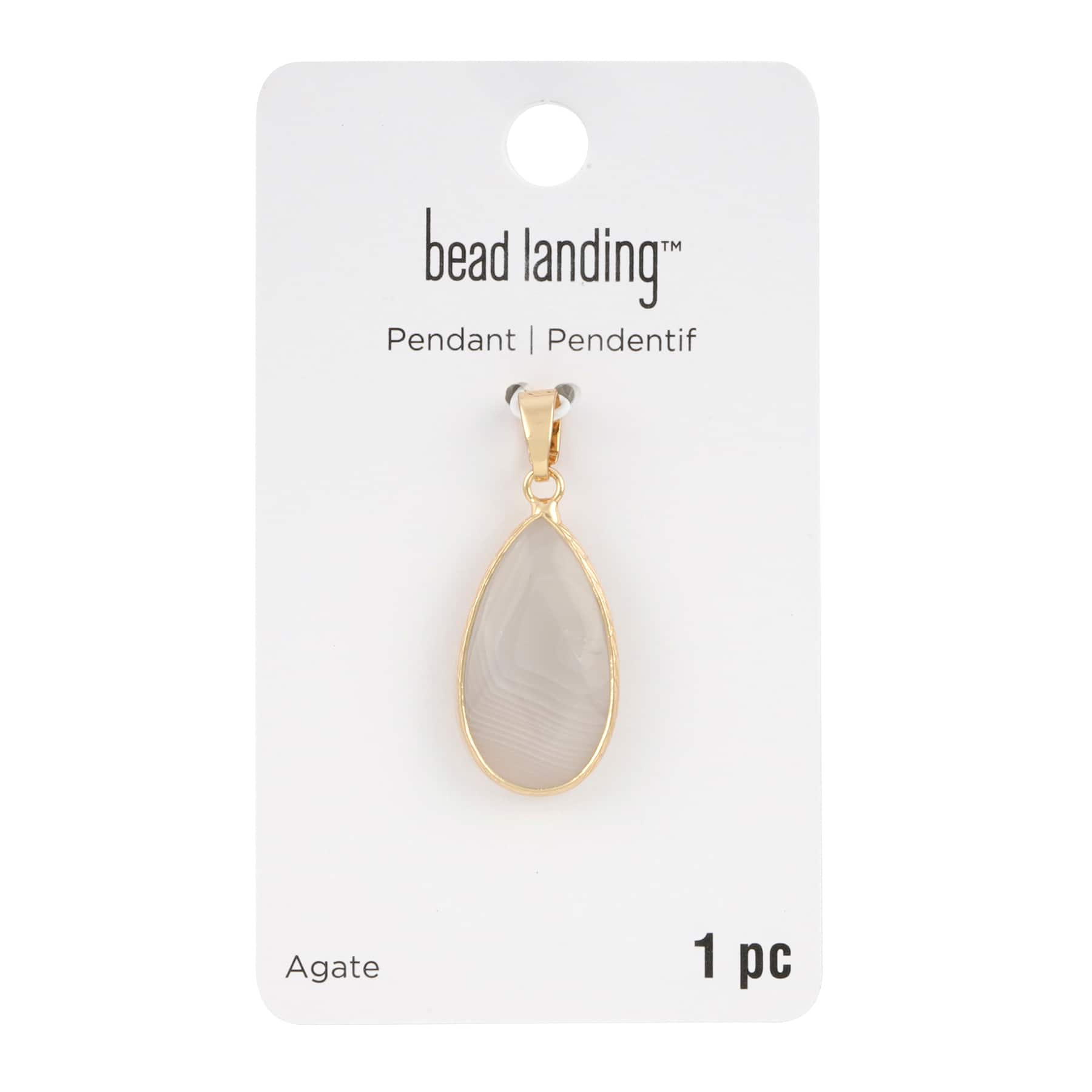 12 Pack: Gray Agate Teardrop Pendant by Bead Landing™