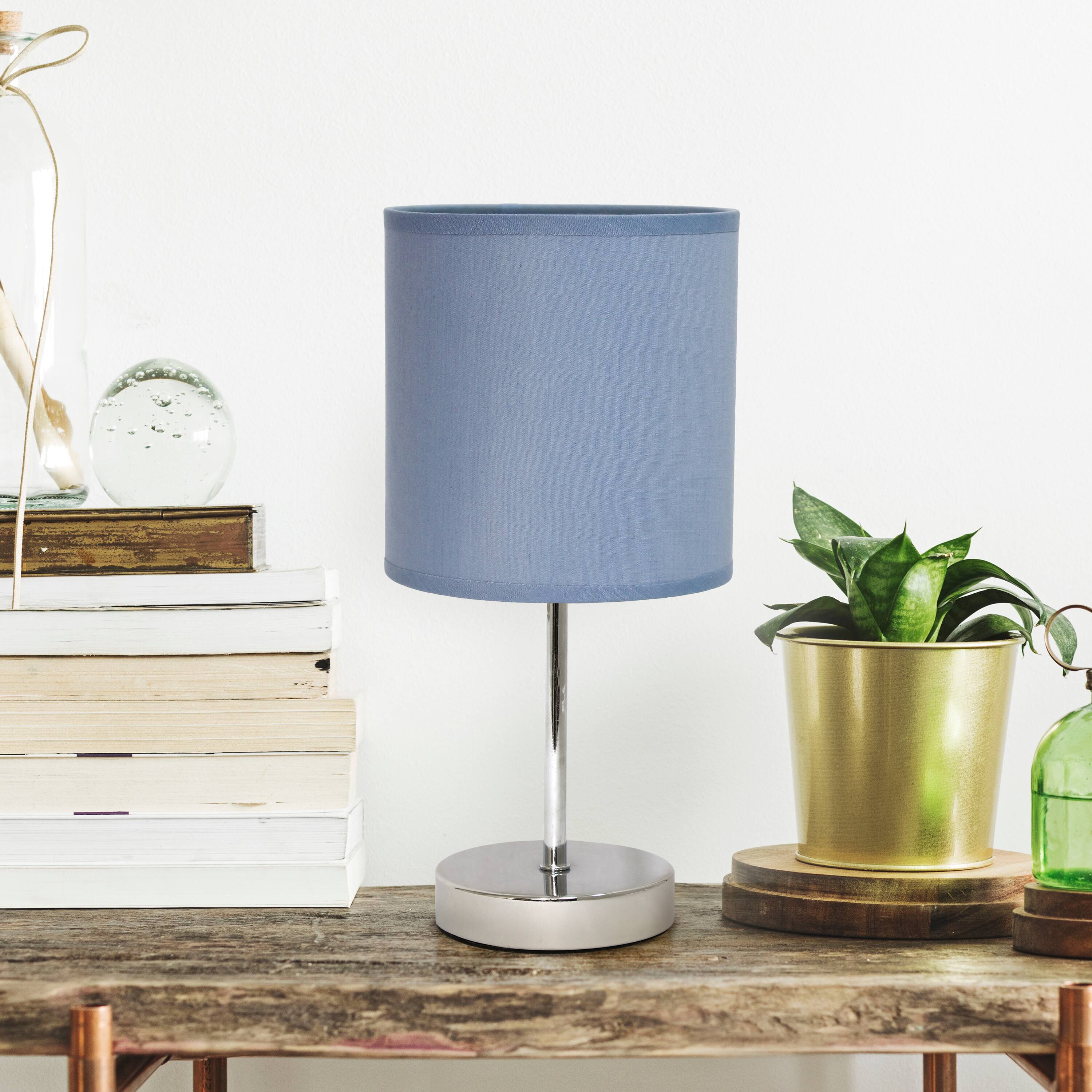 Creekwood Home Nauru 12&#x22; Brushed Nickel Petite Metal Stick Table Lamp