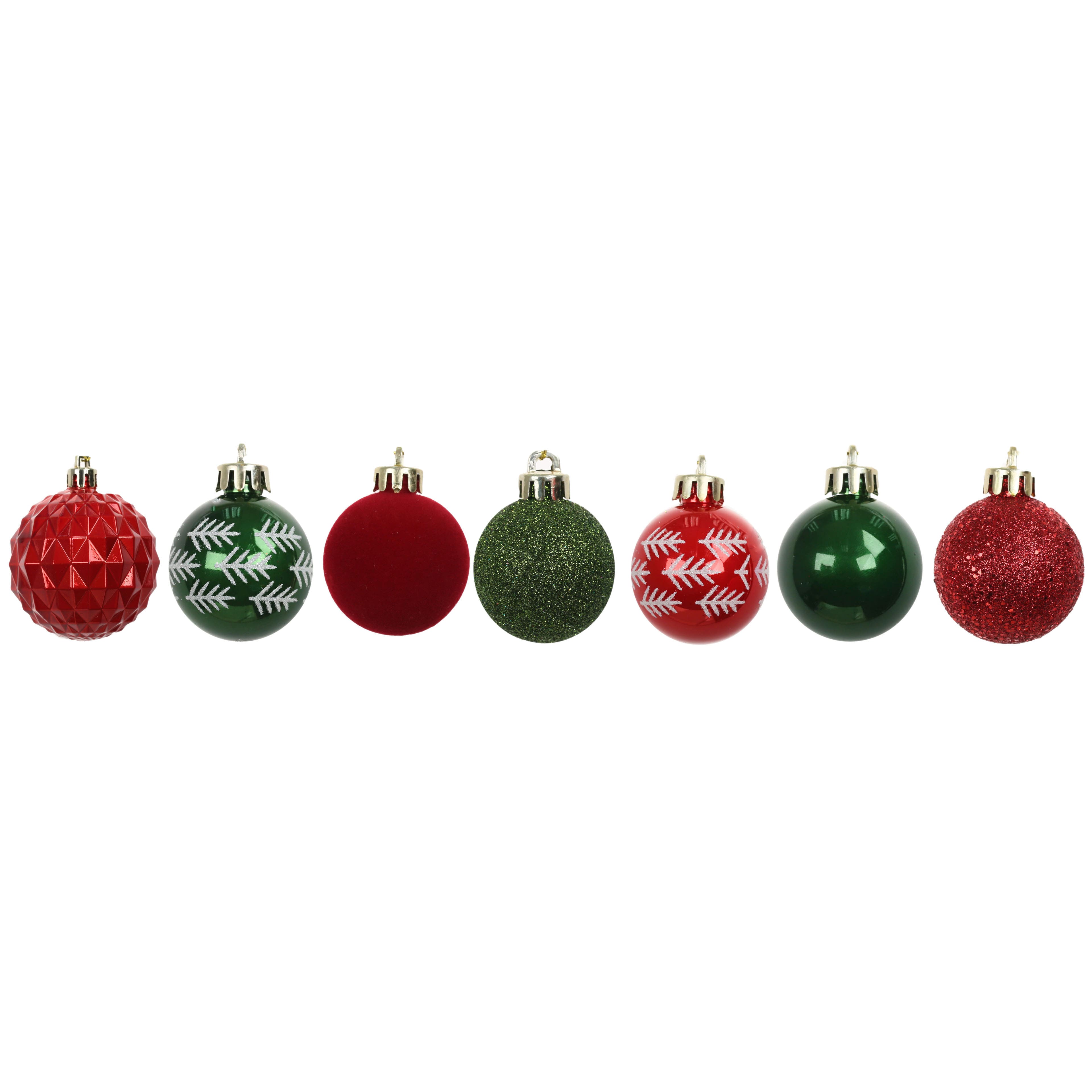 Assorted Green, Red &#x26; White Ball Plastic Ornament Tube by Ashland&#xAE;, 1pc.