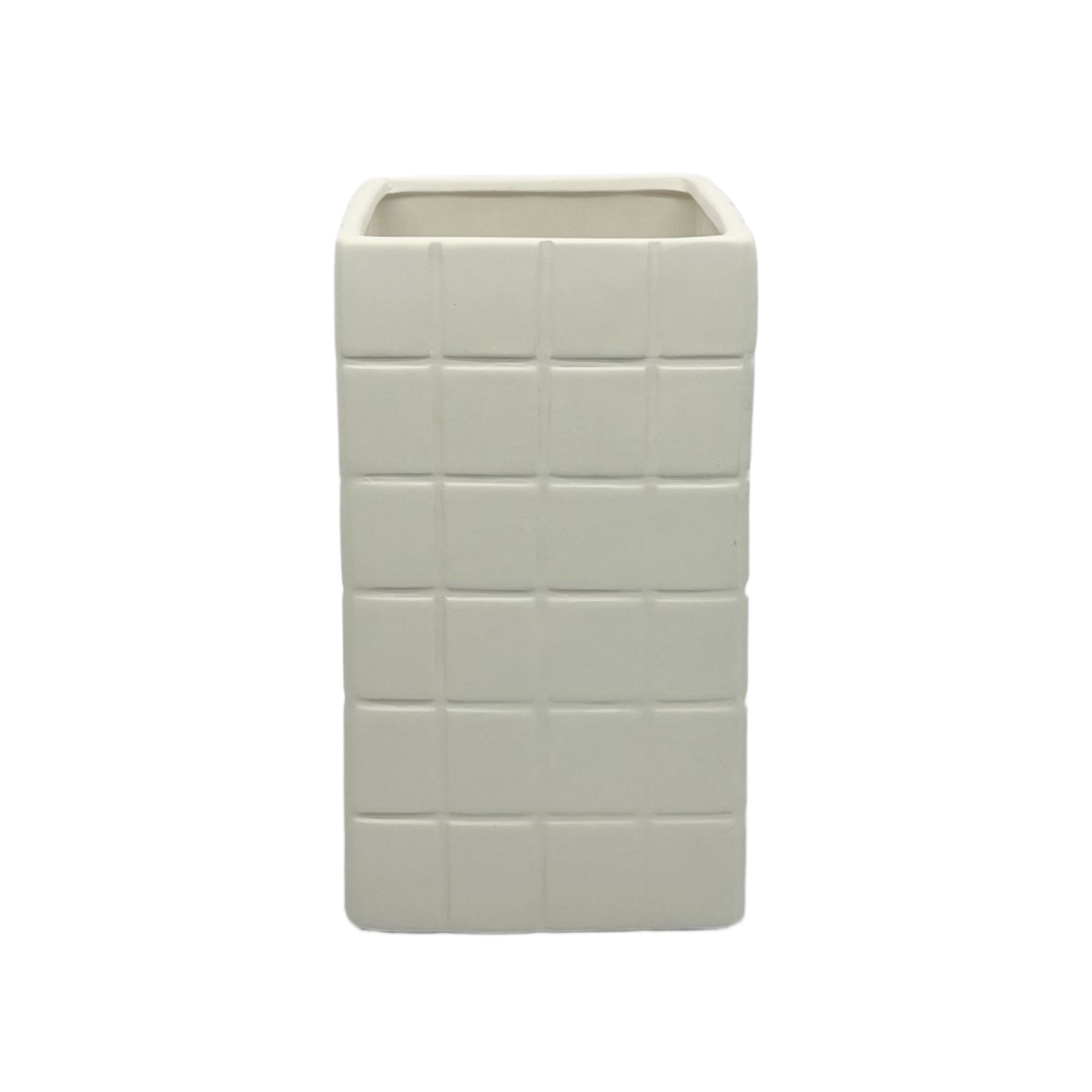 8&#x22; Square Novelty Vase DIY Ceramic D&#xE9;cor by Make Market&#xAE;