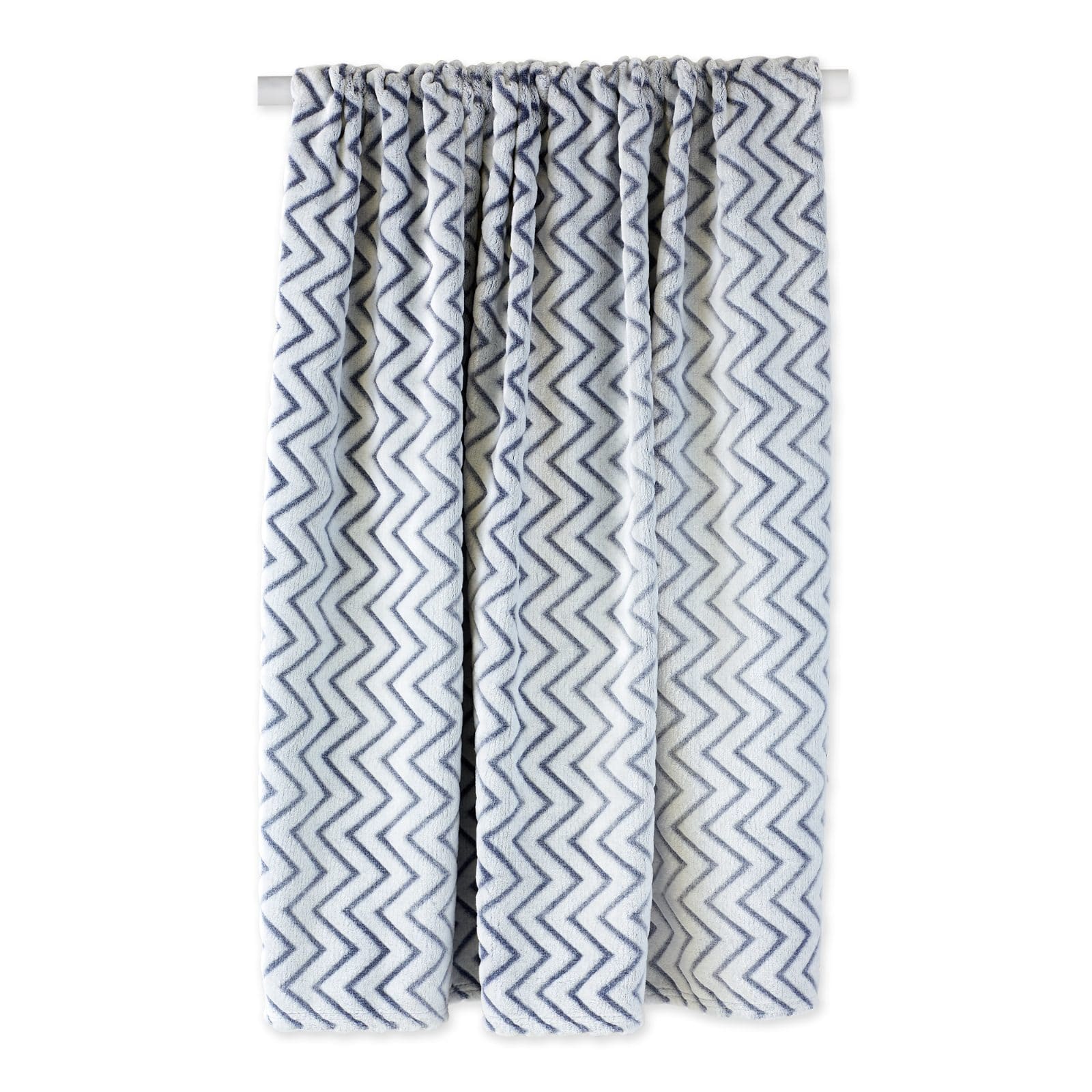 DII&#xAE; French Blue Chevron Plush Throw