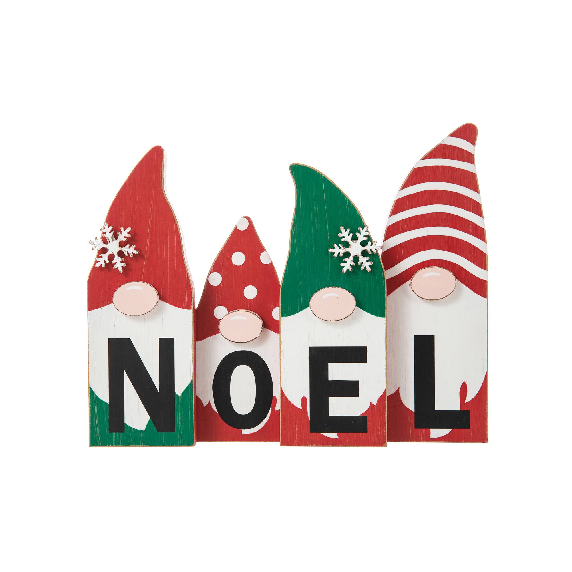 Glitzhome&#xAE; 11&#x27;&#x27; Noel Wooden Christmas Gnome Family Table D&#xE9;cor
