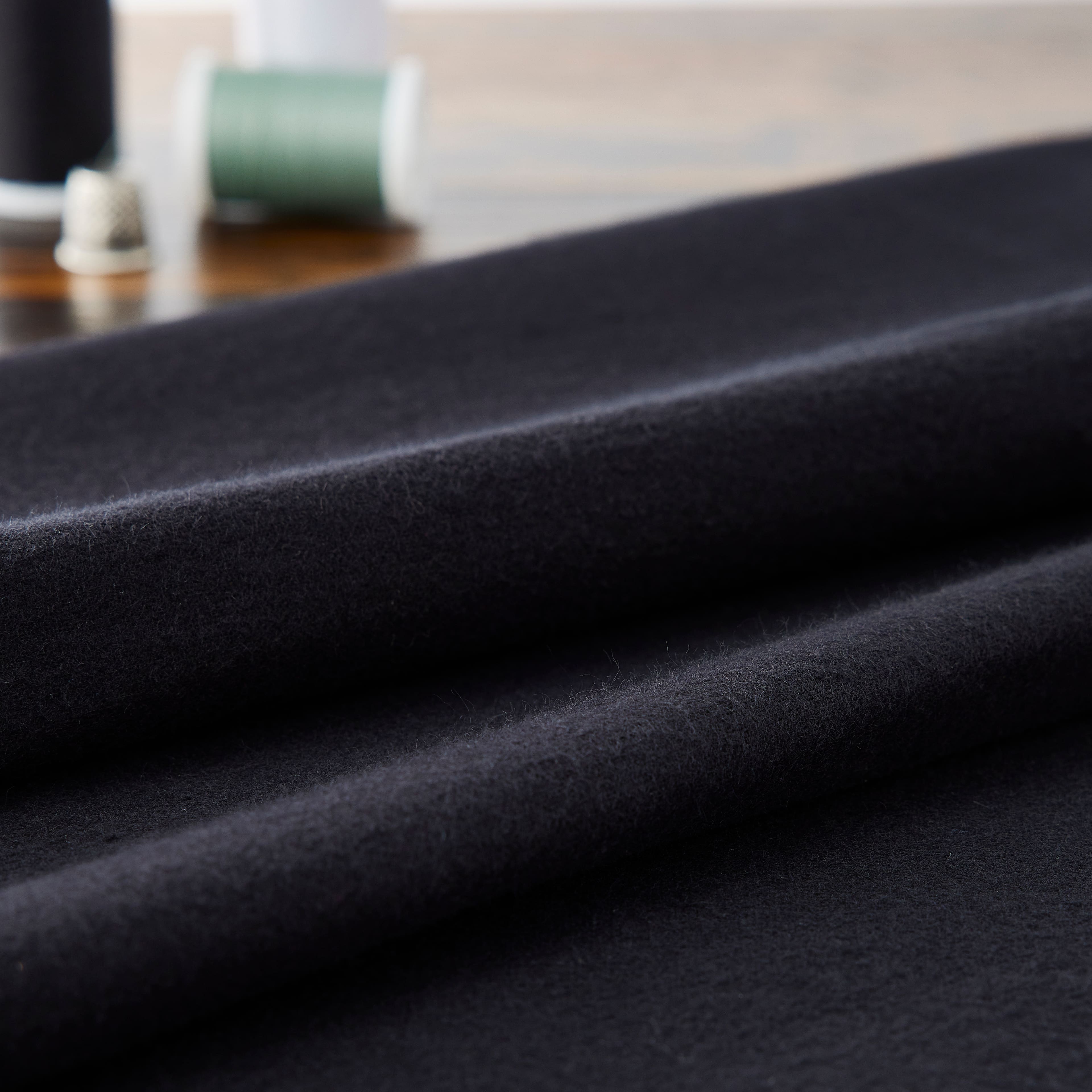 Black Solid Cotton Flannel