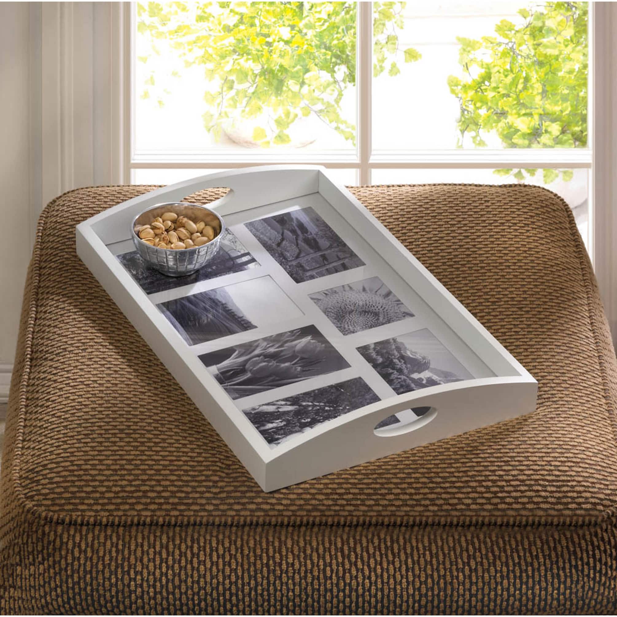 19&#x22; White Photo Frame Tray