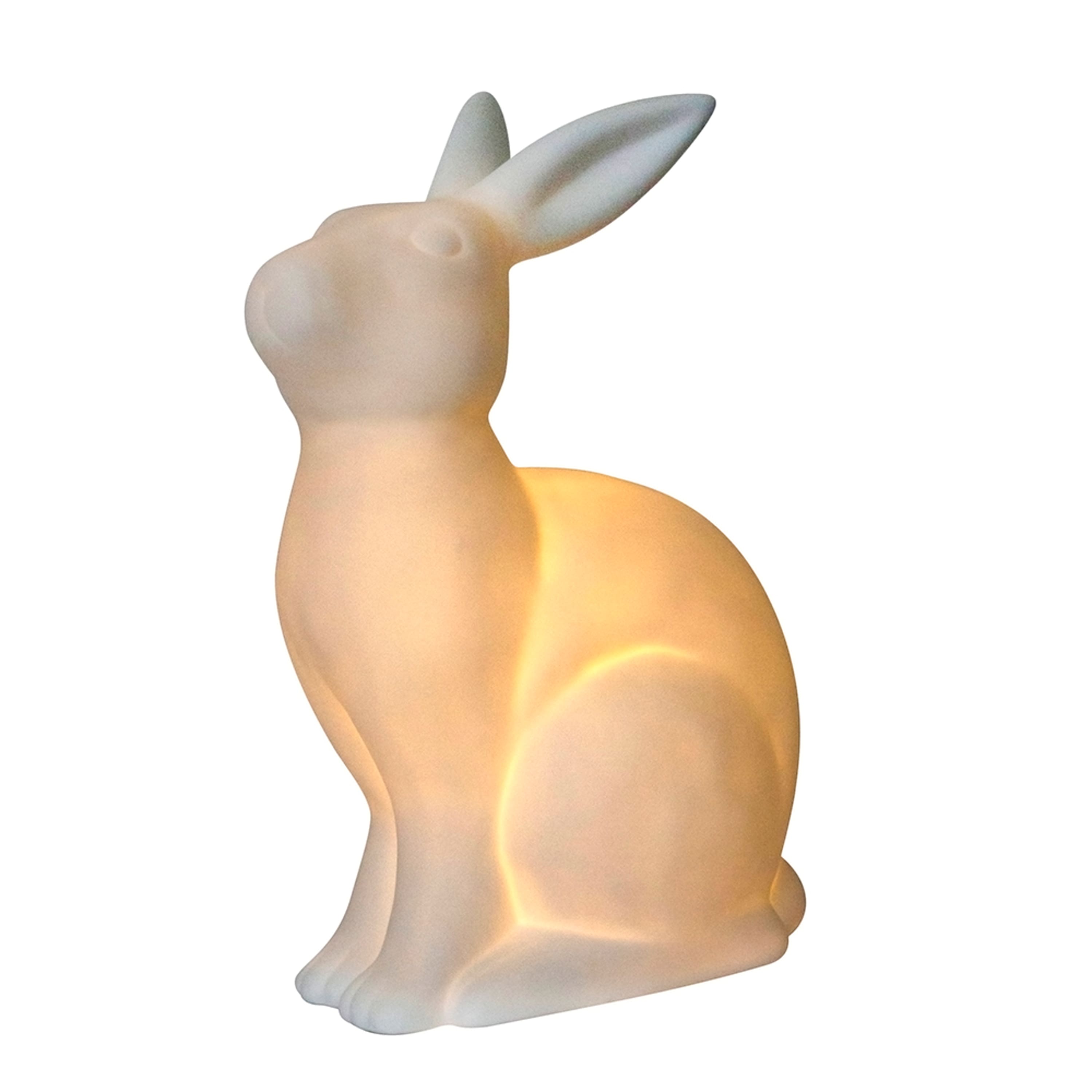 Simple Designs Porcelain Bunny Rabbit Shaped Animal Light Table Lamp