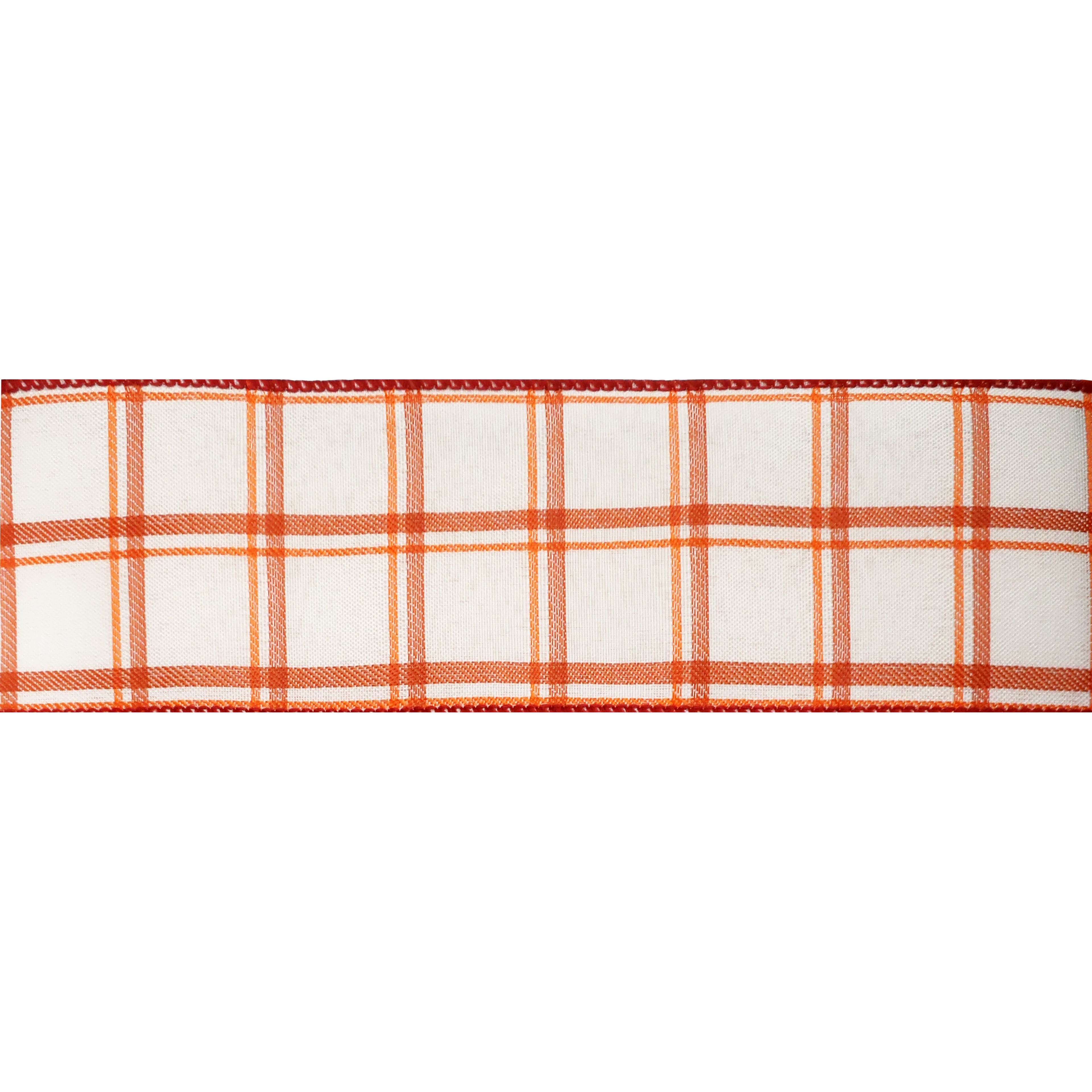 2.5&#x22; x 20ft. Orange Plaid Wired Ribbon by Celebrate It&#xAE; Fall