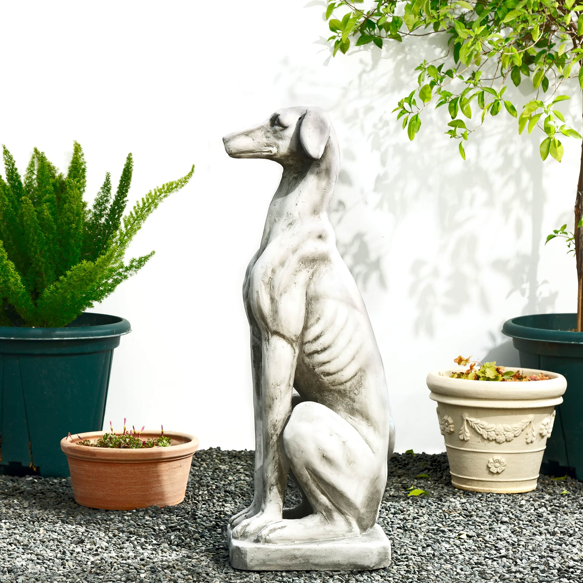 Glitzhome&#xAE; 32&#x22; Sitting Dog Garden Statue