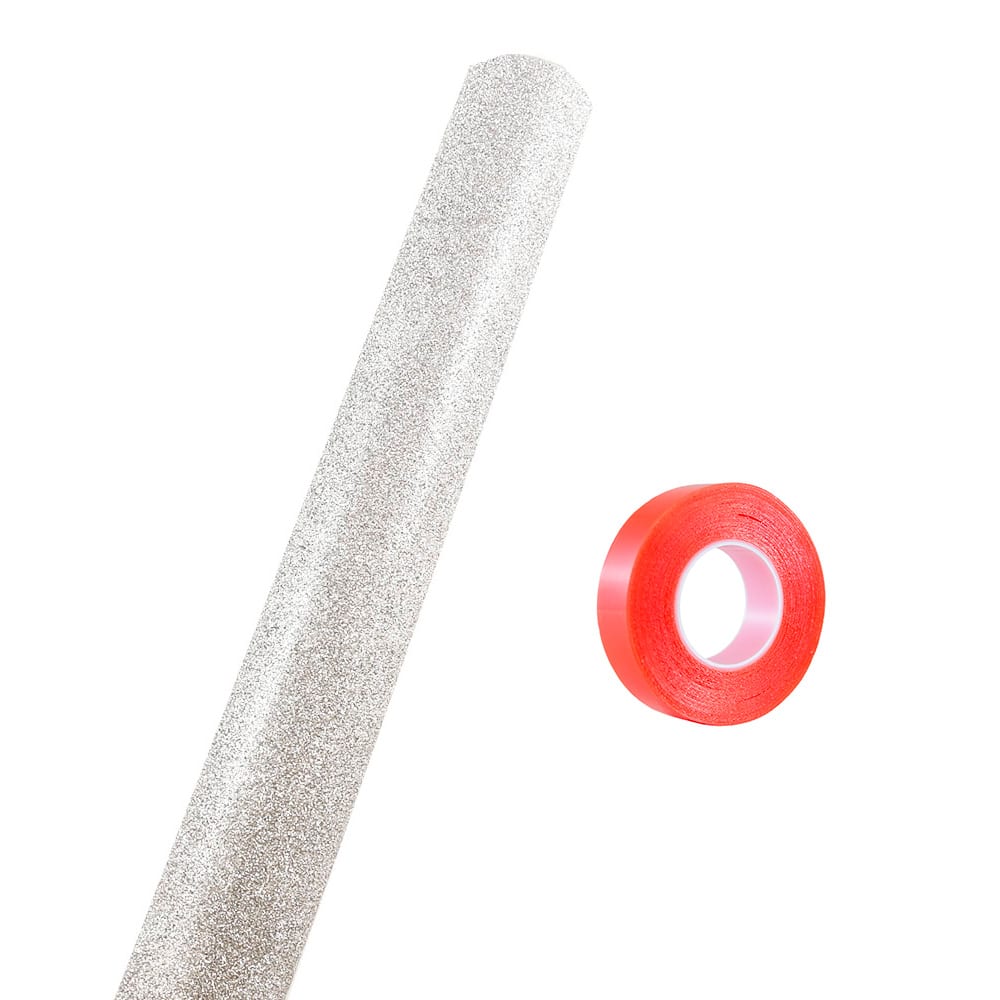 JAM Paper Glitter Gift Wrap with Double Sided Super Tape Set