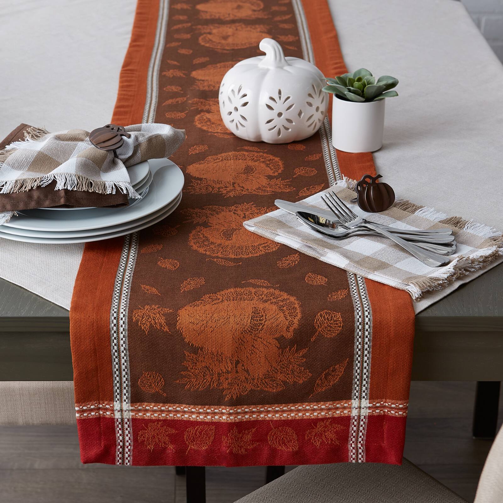 Harvest Feast Jacquard Table Runner 14" x 72"