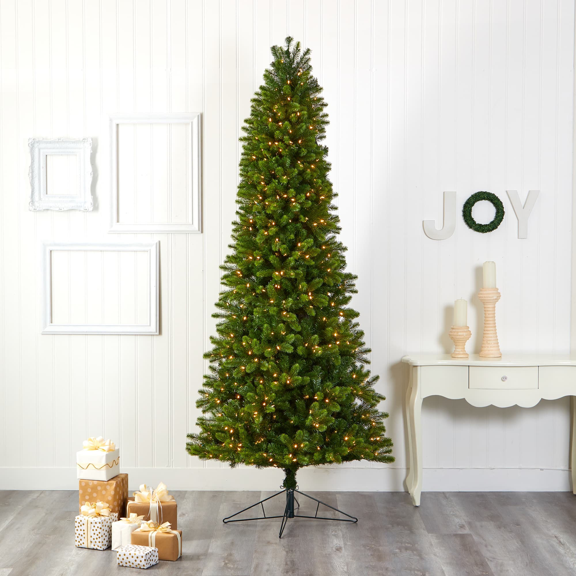 9ft. Pre-Lit Virginia Spruce Artificial Christmas Tree, Warm White LED Lights
