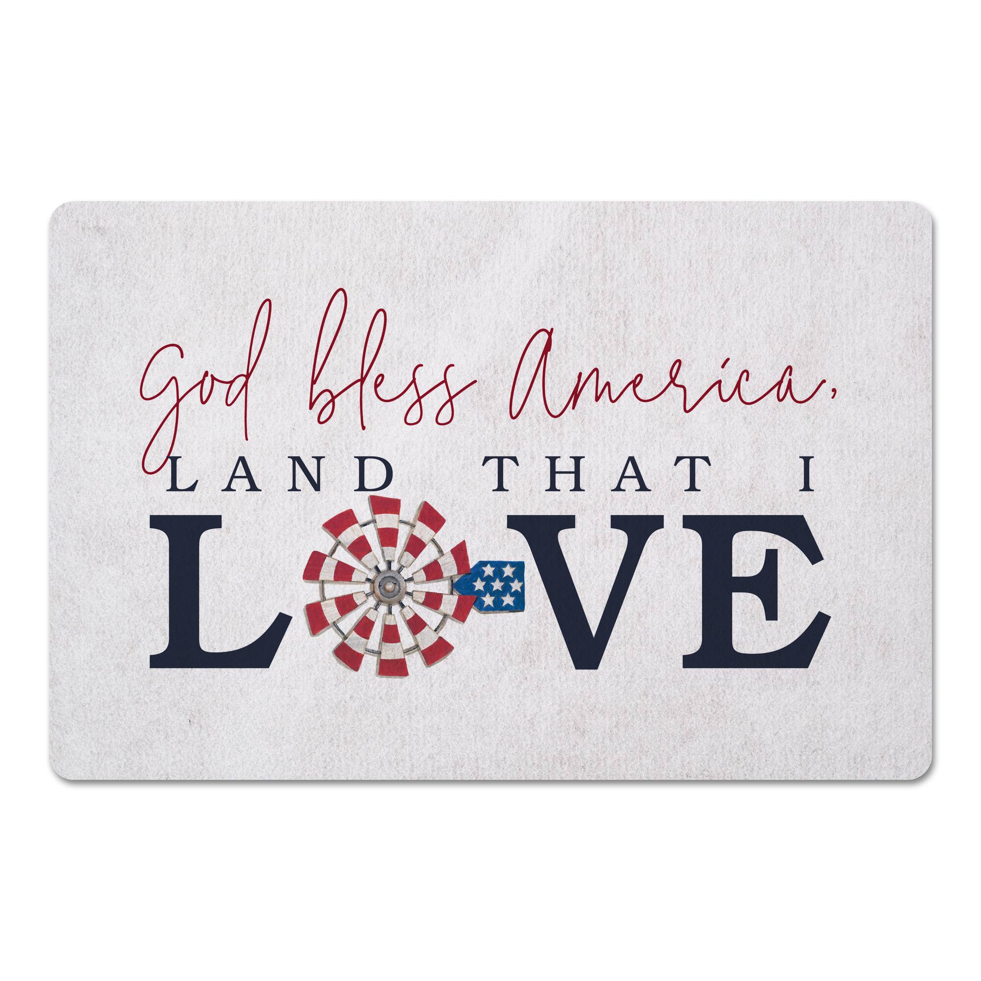 God Bless America Land That I Love Floor Mat
