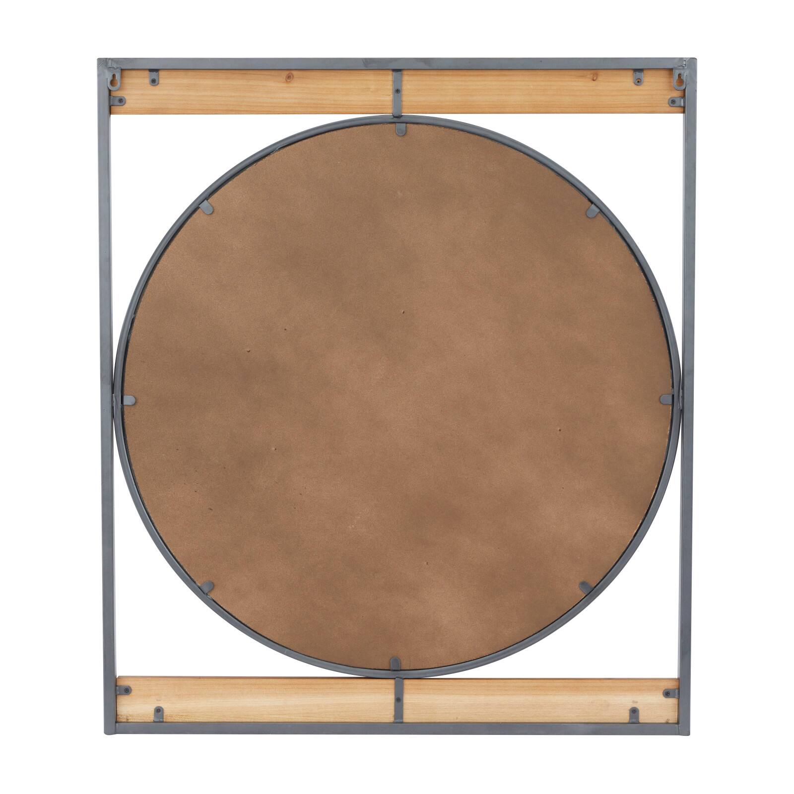 Brown Iron Industrial Wall Mirror, 34" x 30" x 1"