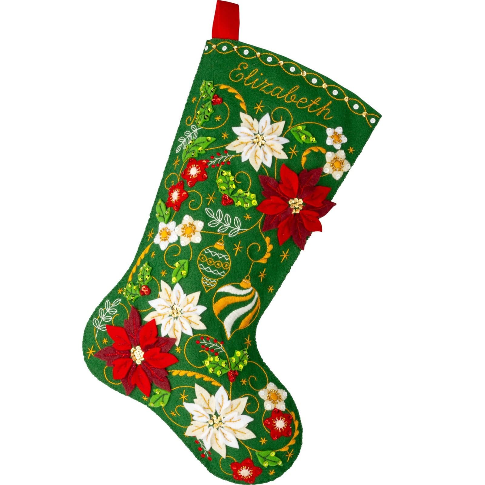 Bucilla&#xAE; Poinsettia Elegance Felt Stocking Kit