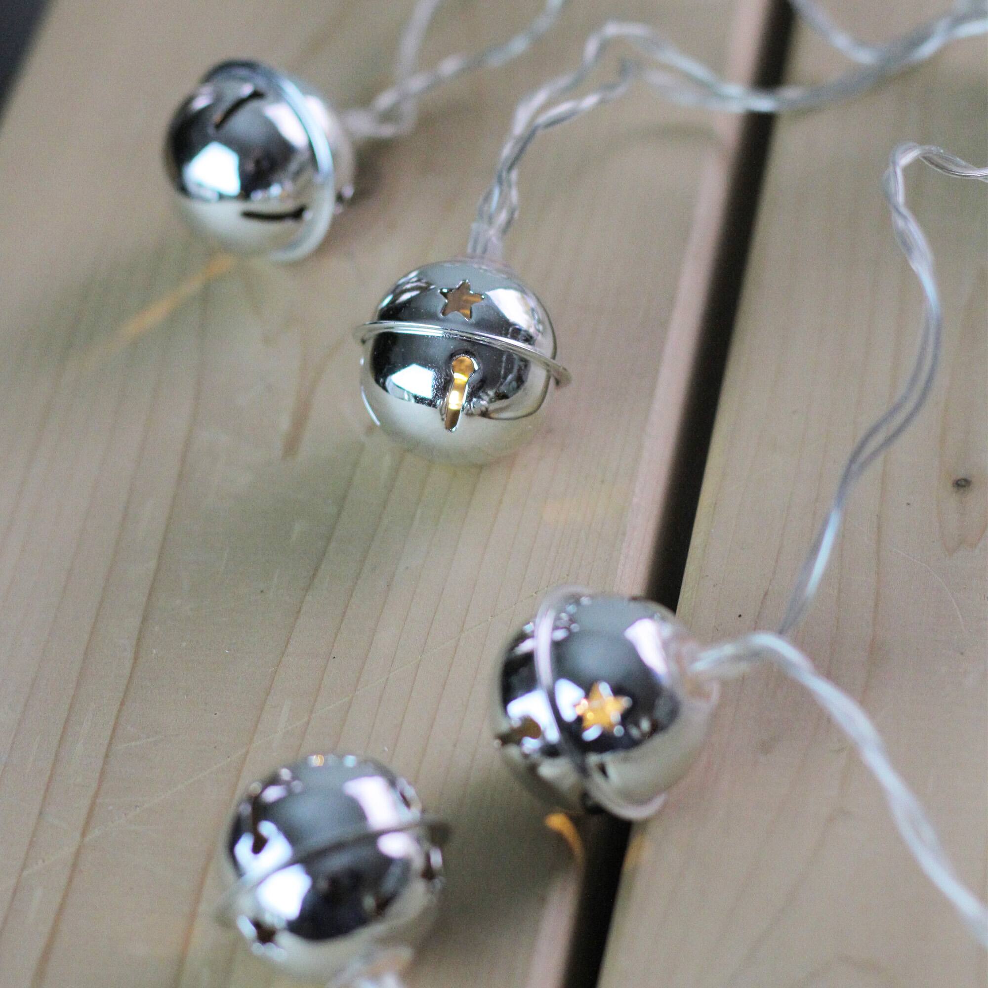 8ct. White LED Jingle Bell Novelty String Lights