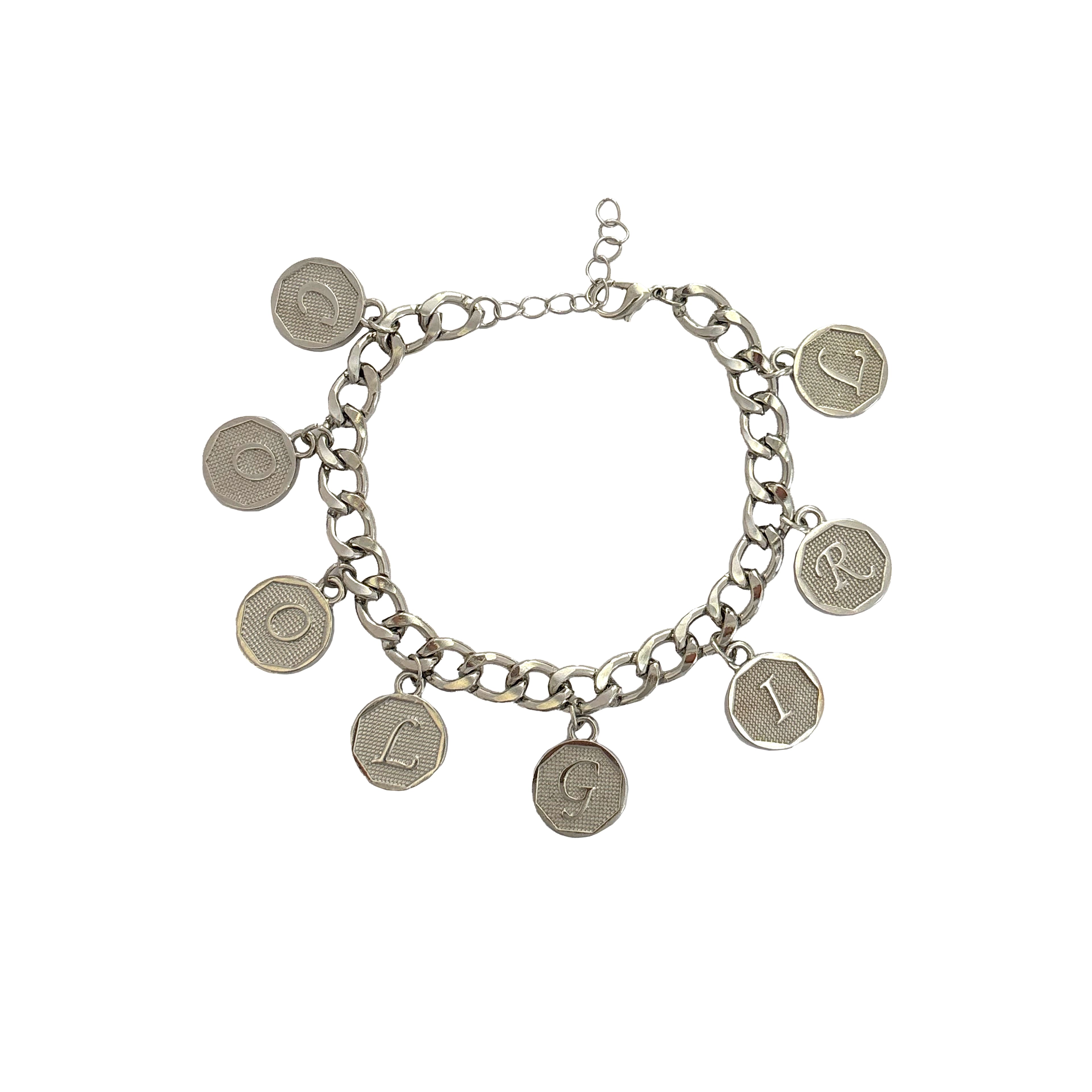 Blue Moon Studio&#x2122; Round Silver Alphabet Charm Set
