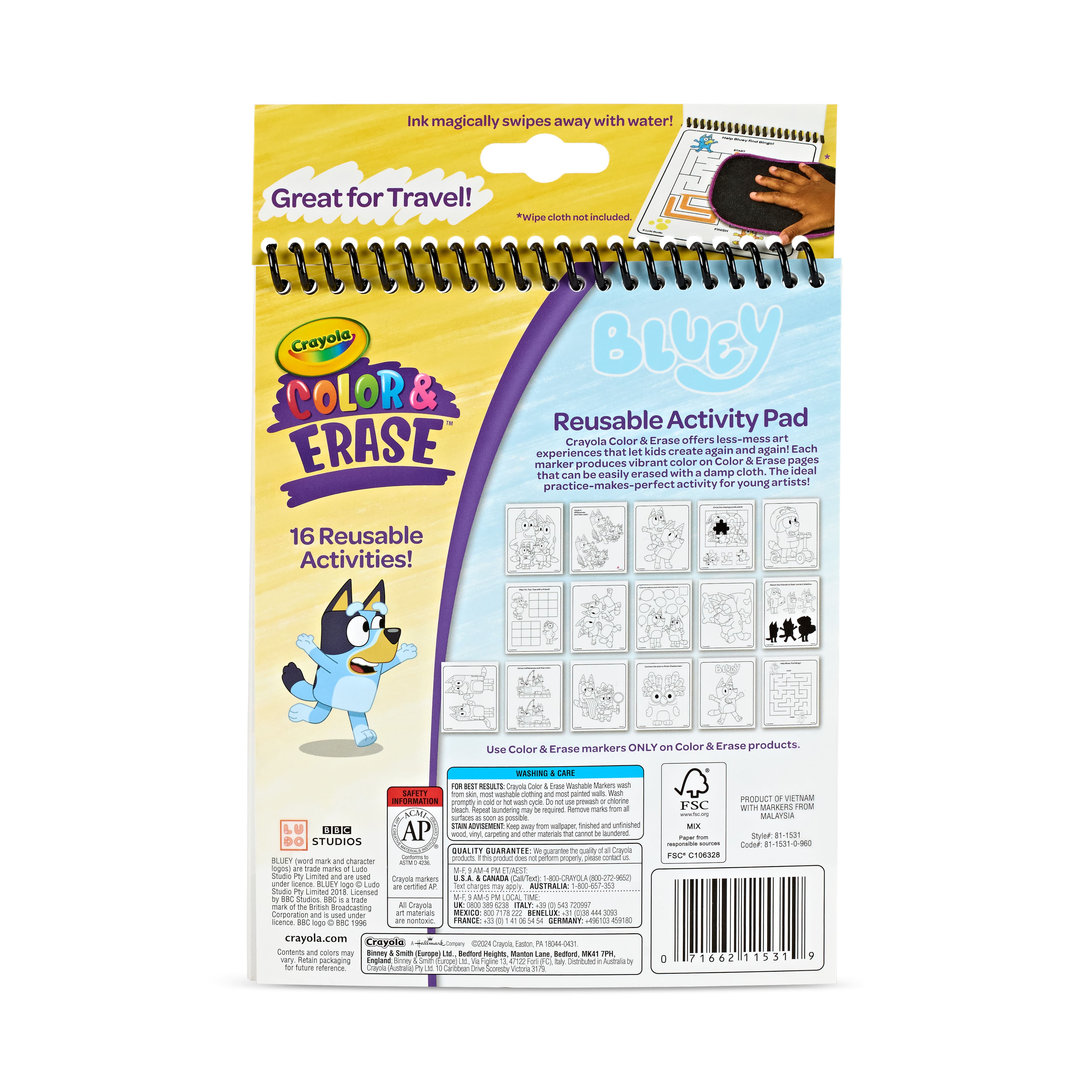 Crayola&#xAE; Color &#x26; Erase&#x2122; Bluey Activity Pad