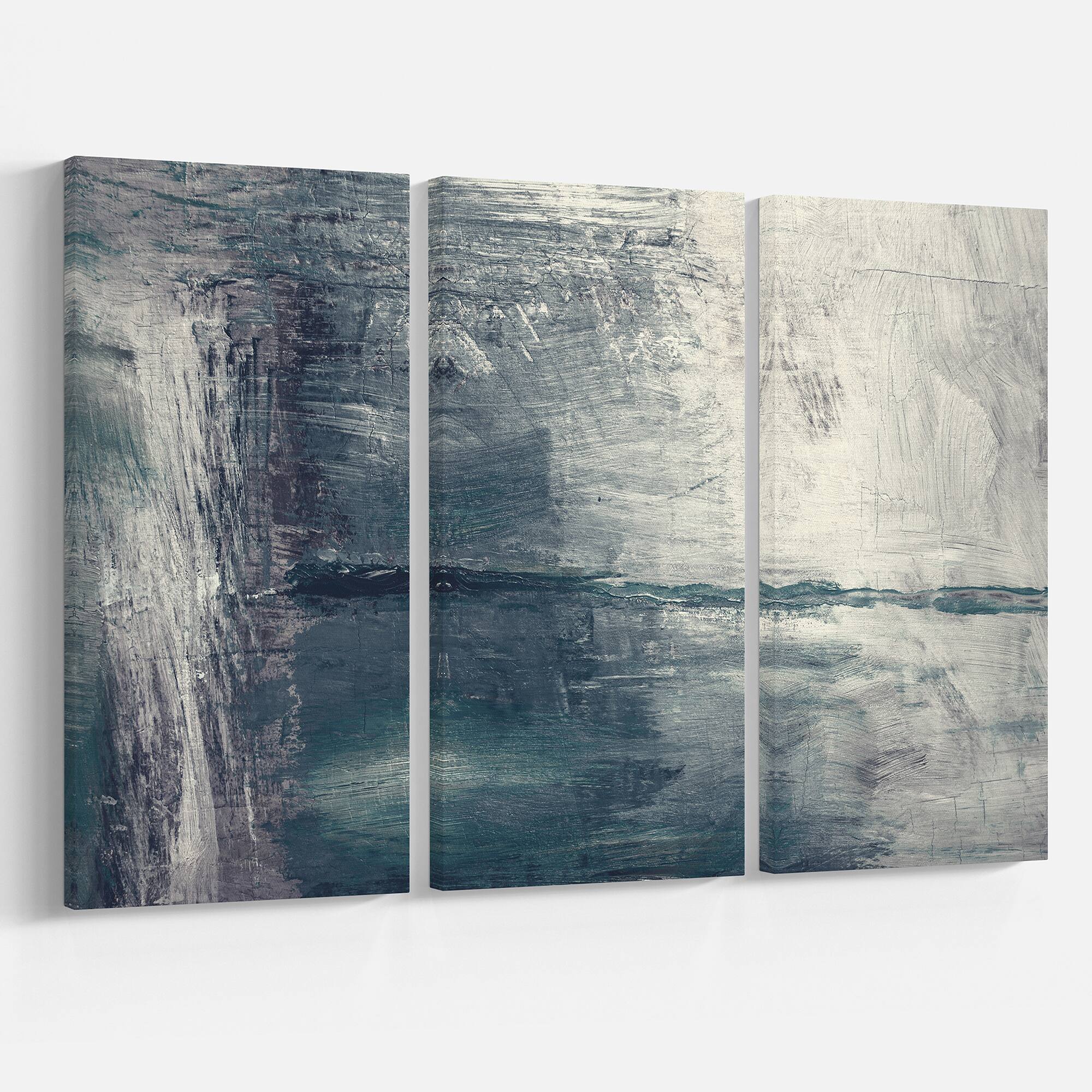 Designart - Grey Abstract Pattern Oil Painting