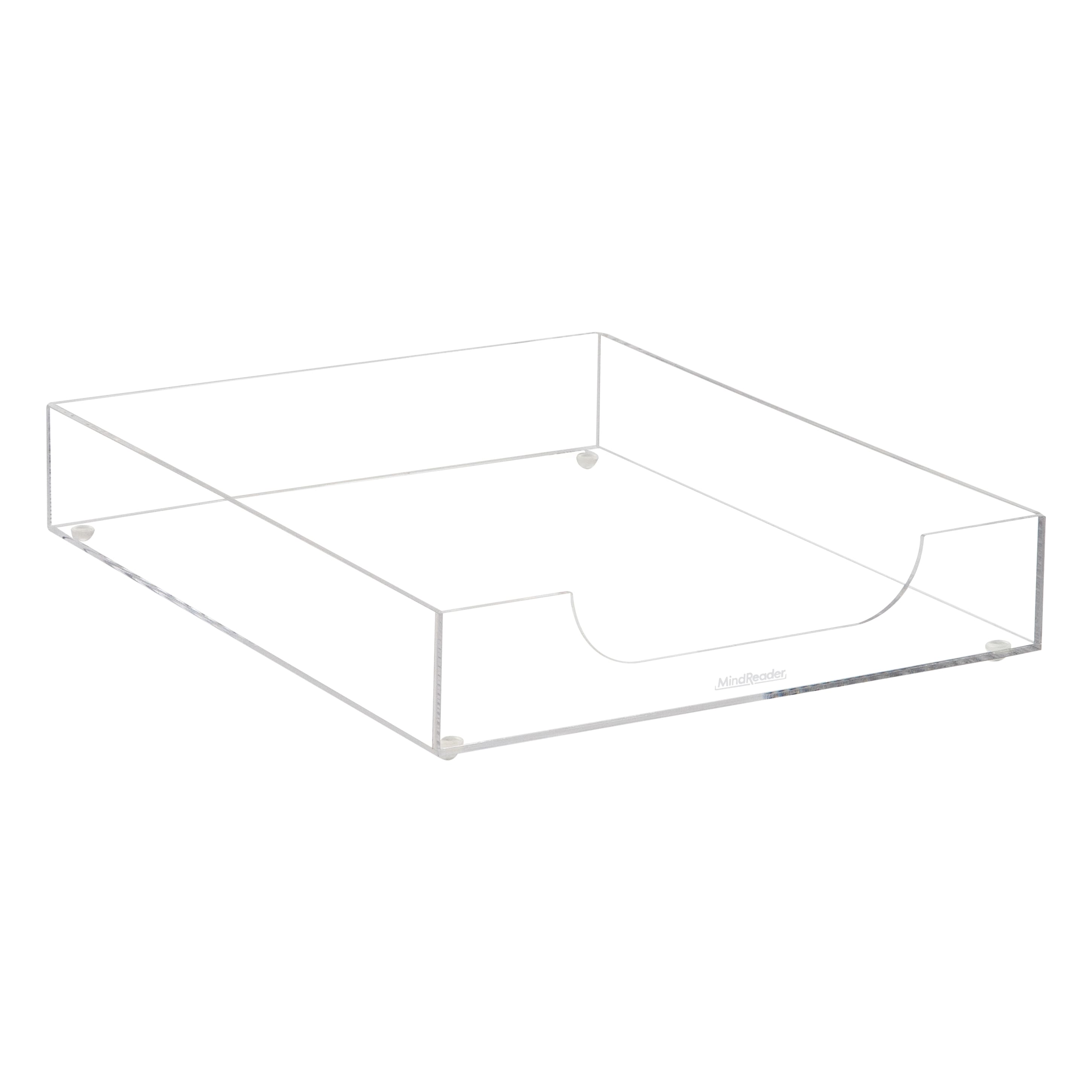 Mind Reader Paper Tray, Desktop Organizer, File Storage, Modern, Office, Acrylic, Clear