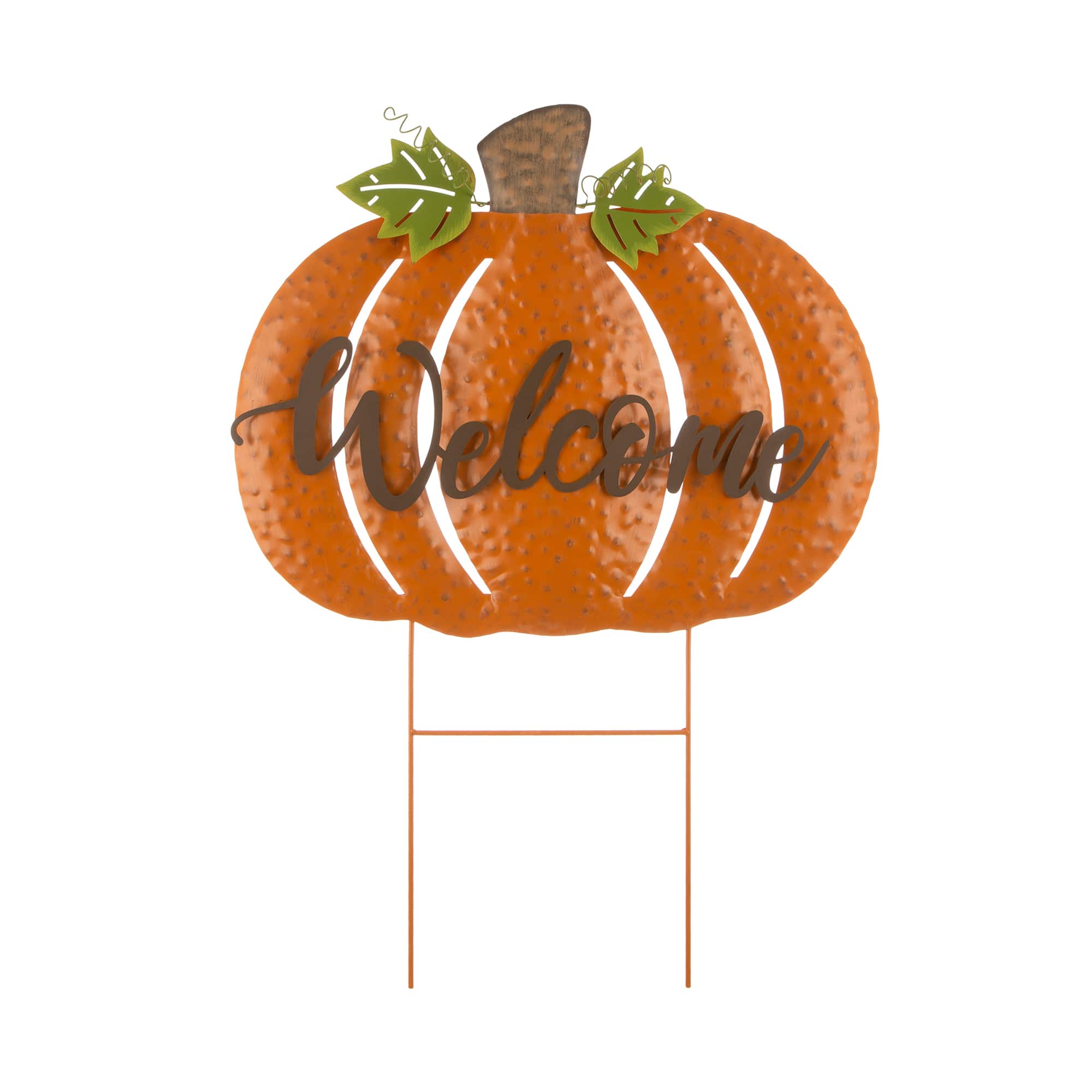 Glitzhome&#xAE; Metal Welcome Pumpkin Yard Stake