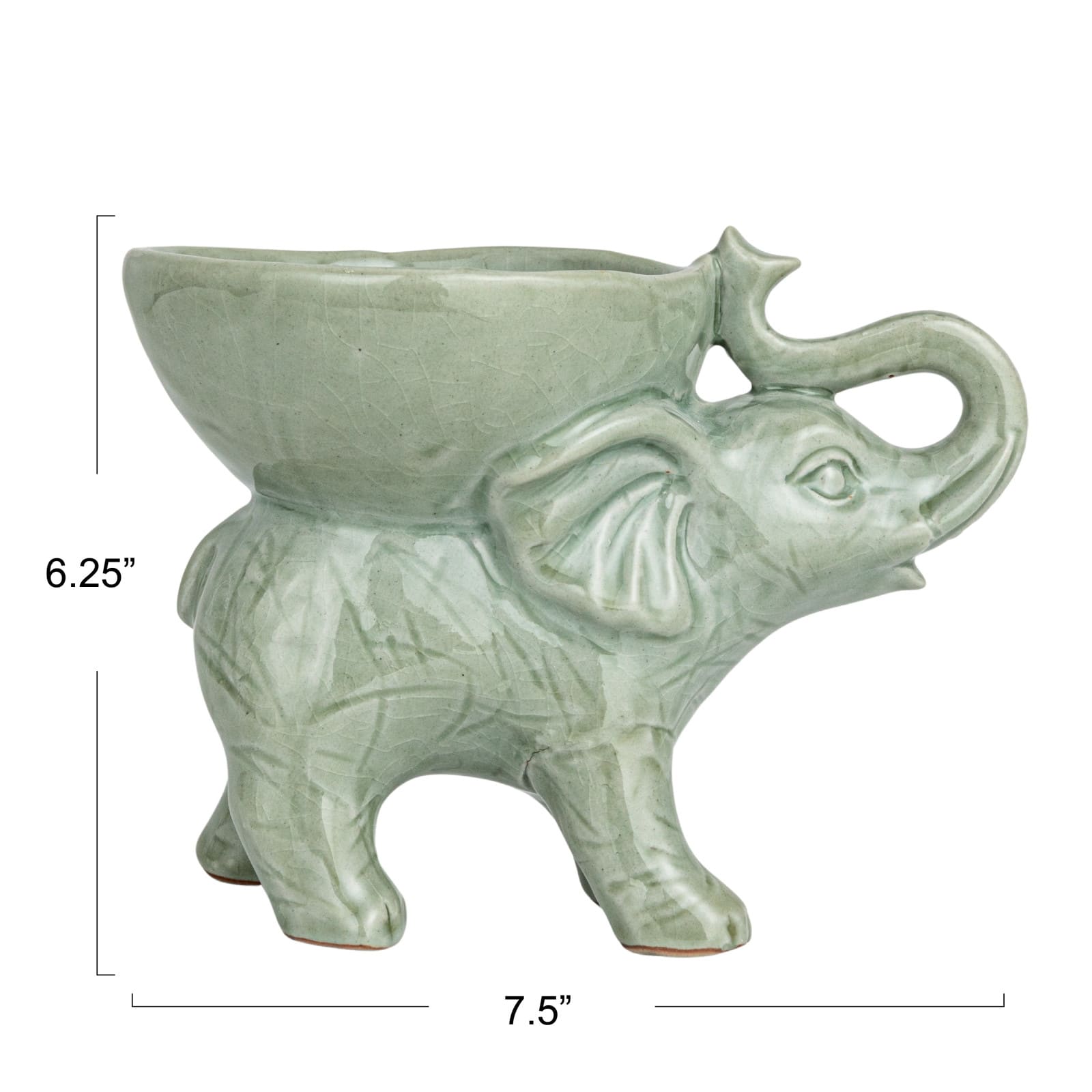 Hello Honey&#xAE; Gray 7.5&#x22; Majestic Stoneware Elephant Bowl 