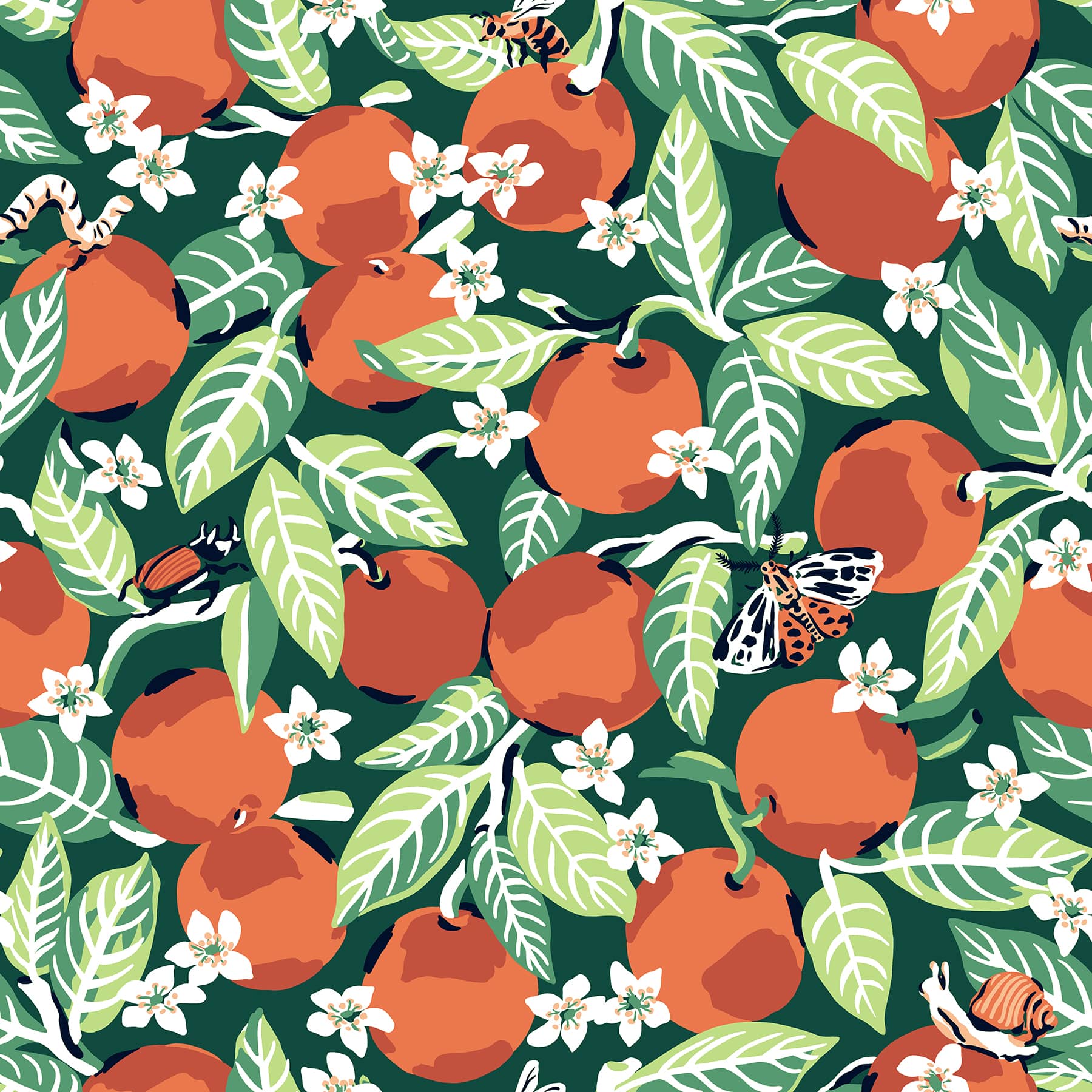 NuWallpaper PrintFresh Juniper Orange Grove Peel &#x26; Stick Wallpaper