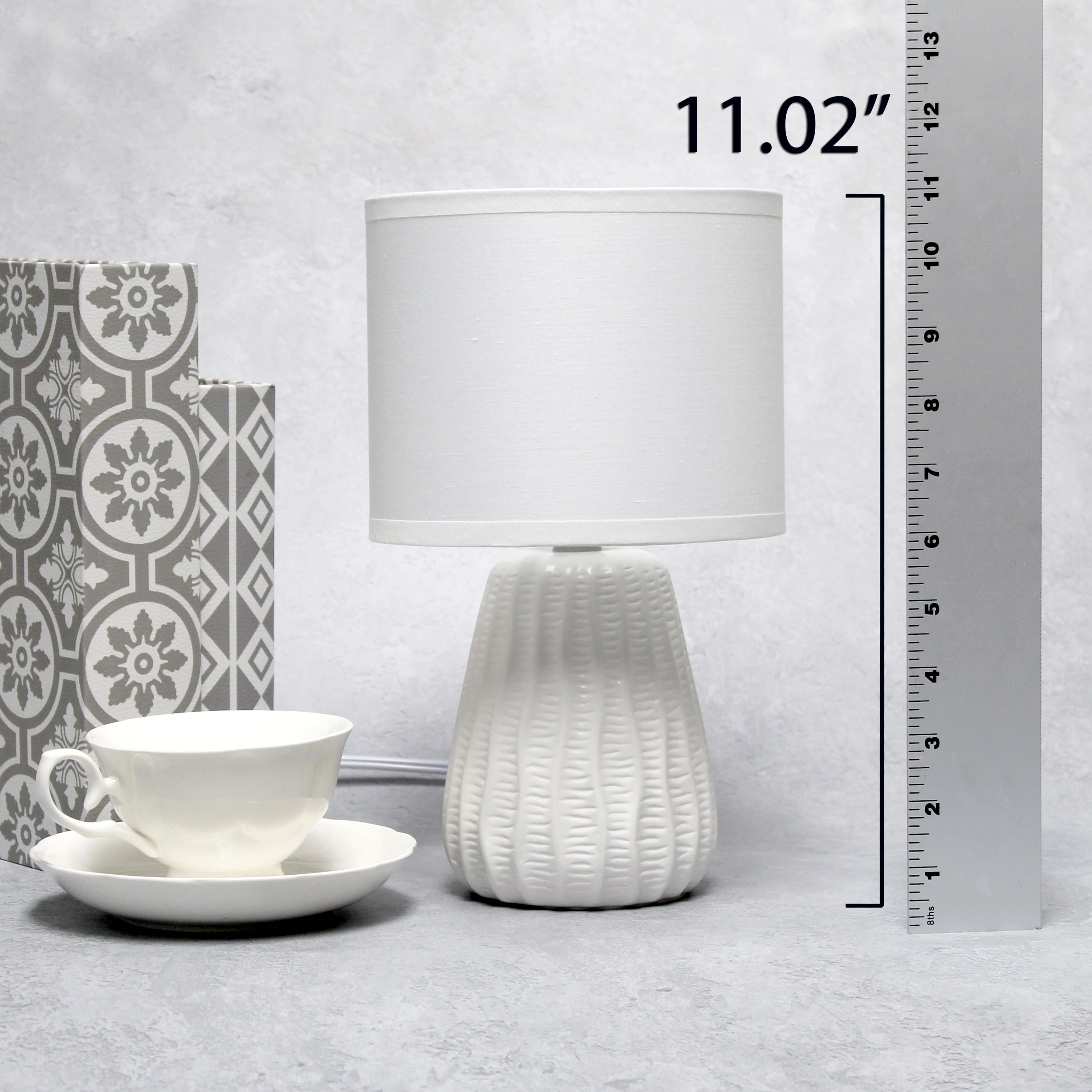 Simple Designs 11&#x22; Mini Ceramic Pastel Table Lamp