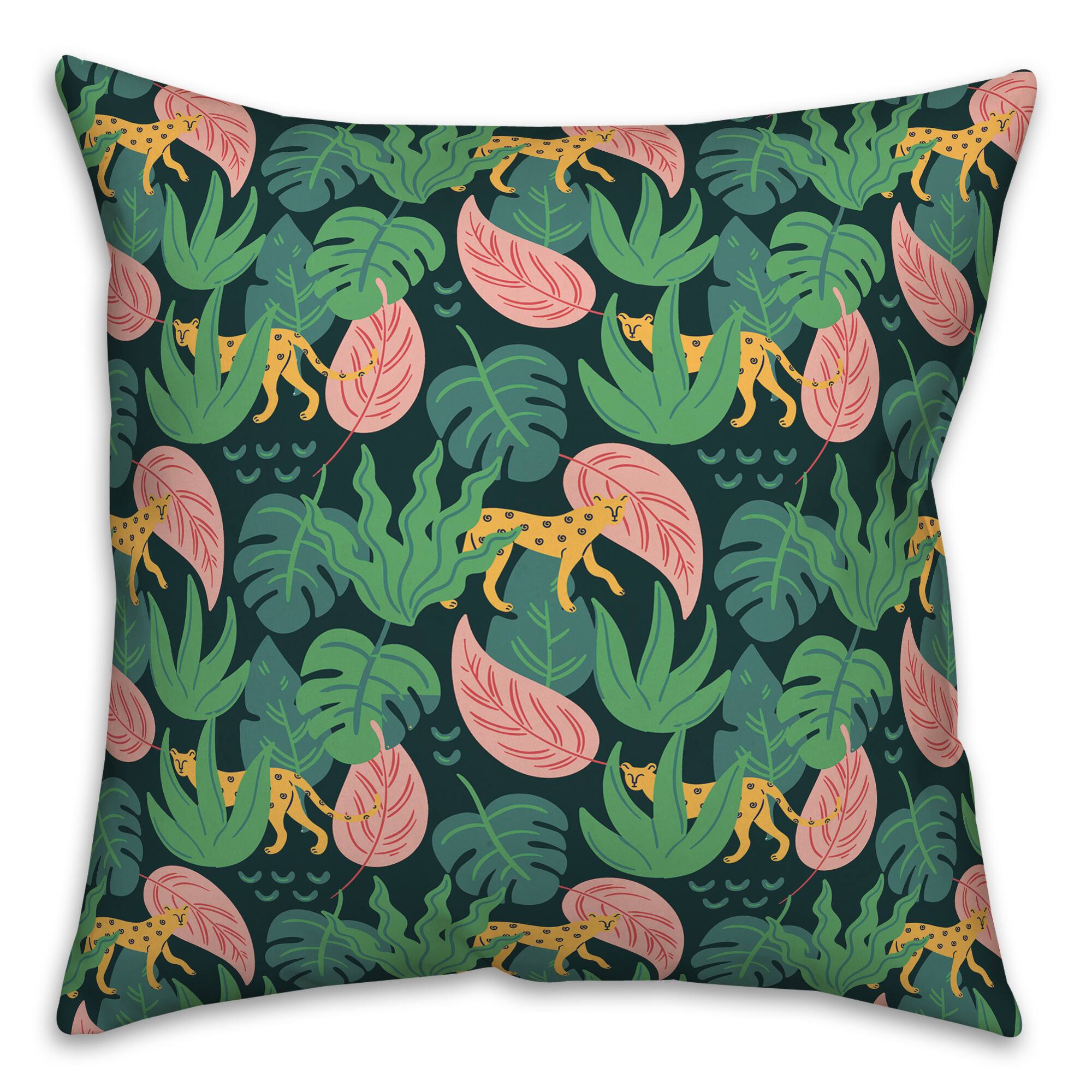 Tropical Cheetahs 18" x 18" Indoor / Outdoor Pillow