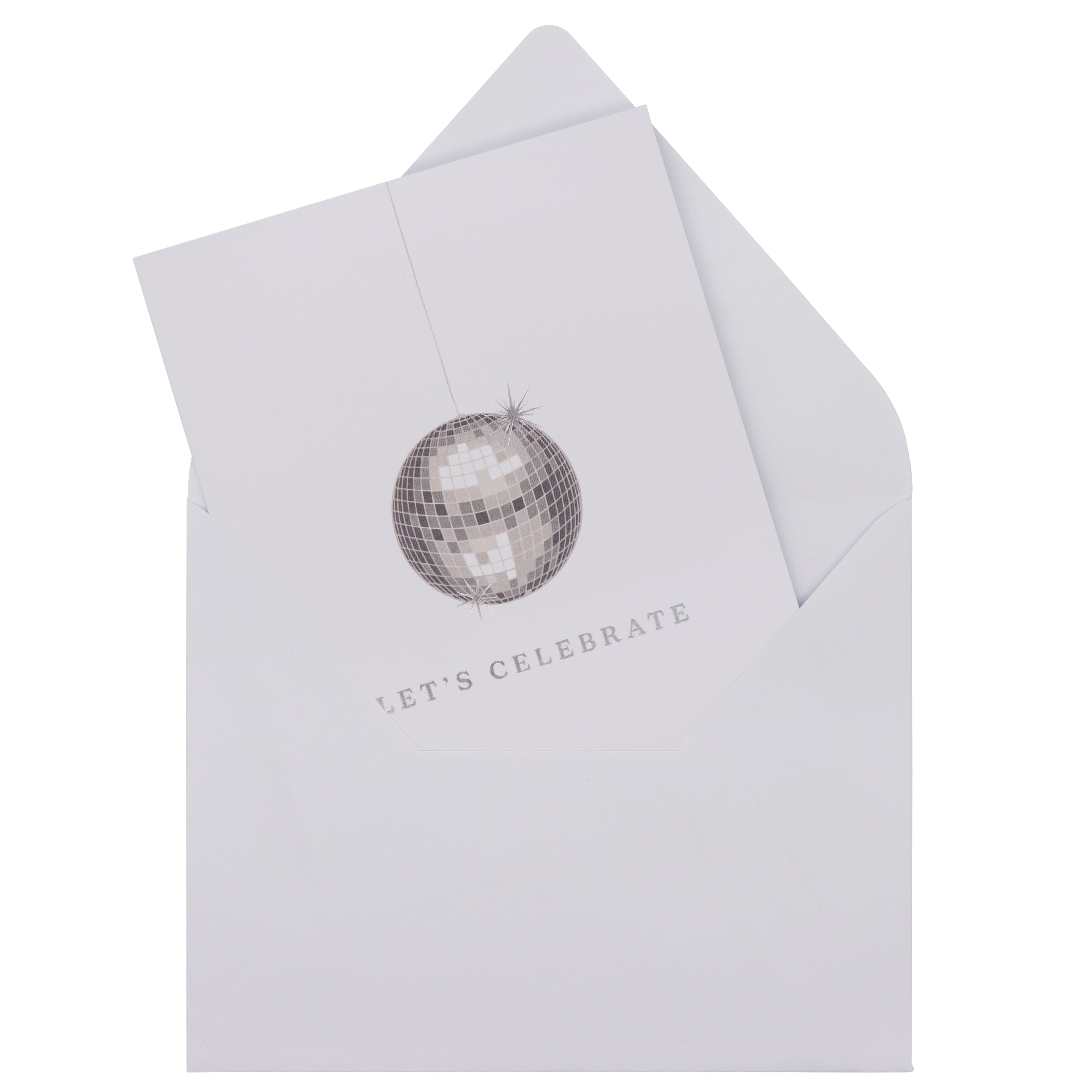 Let&#x27;s Celebrate Disco Ball Blank Greeting Card Set by Celebrate It&#x2122;