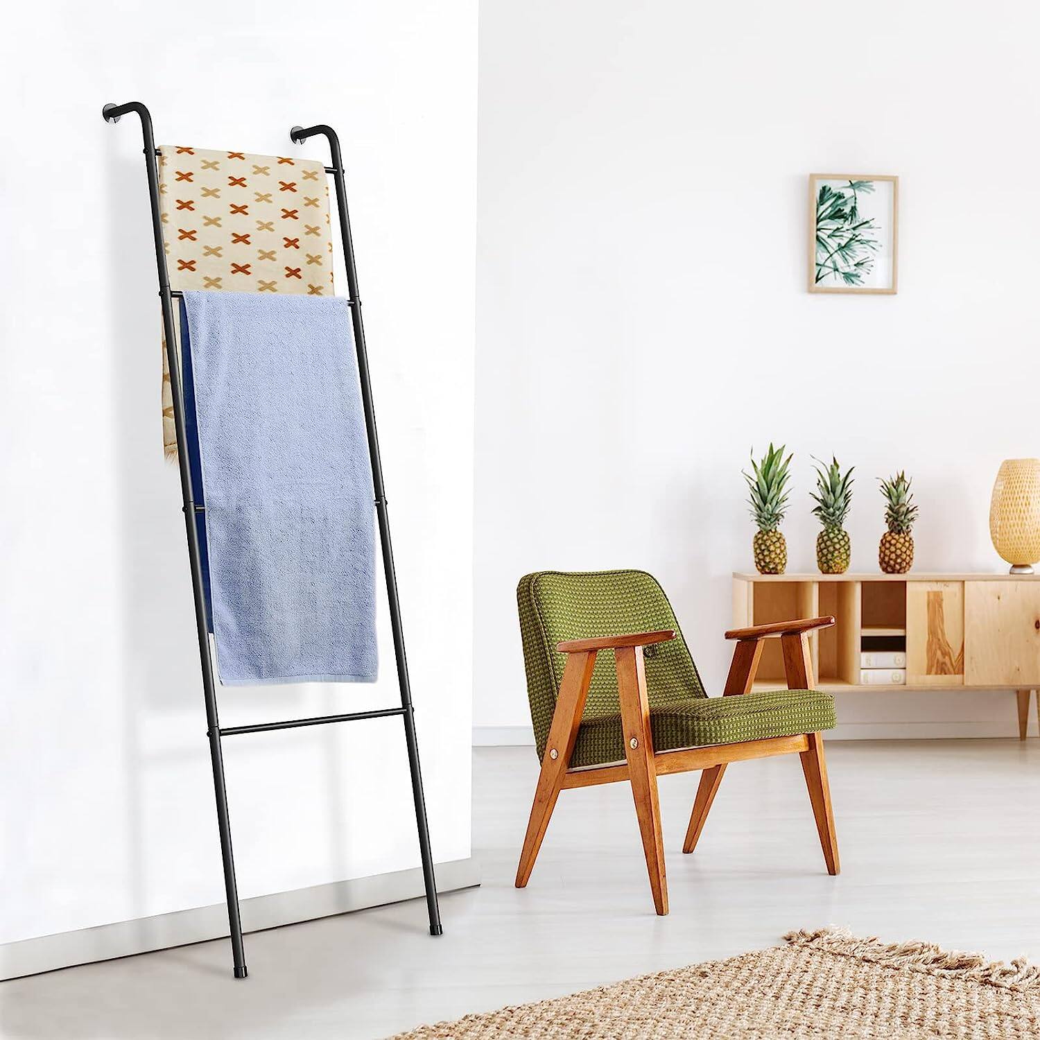 NEX&#x2122; Black Metal Blanket Ladder Holder Set