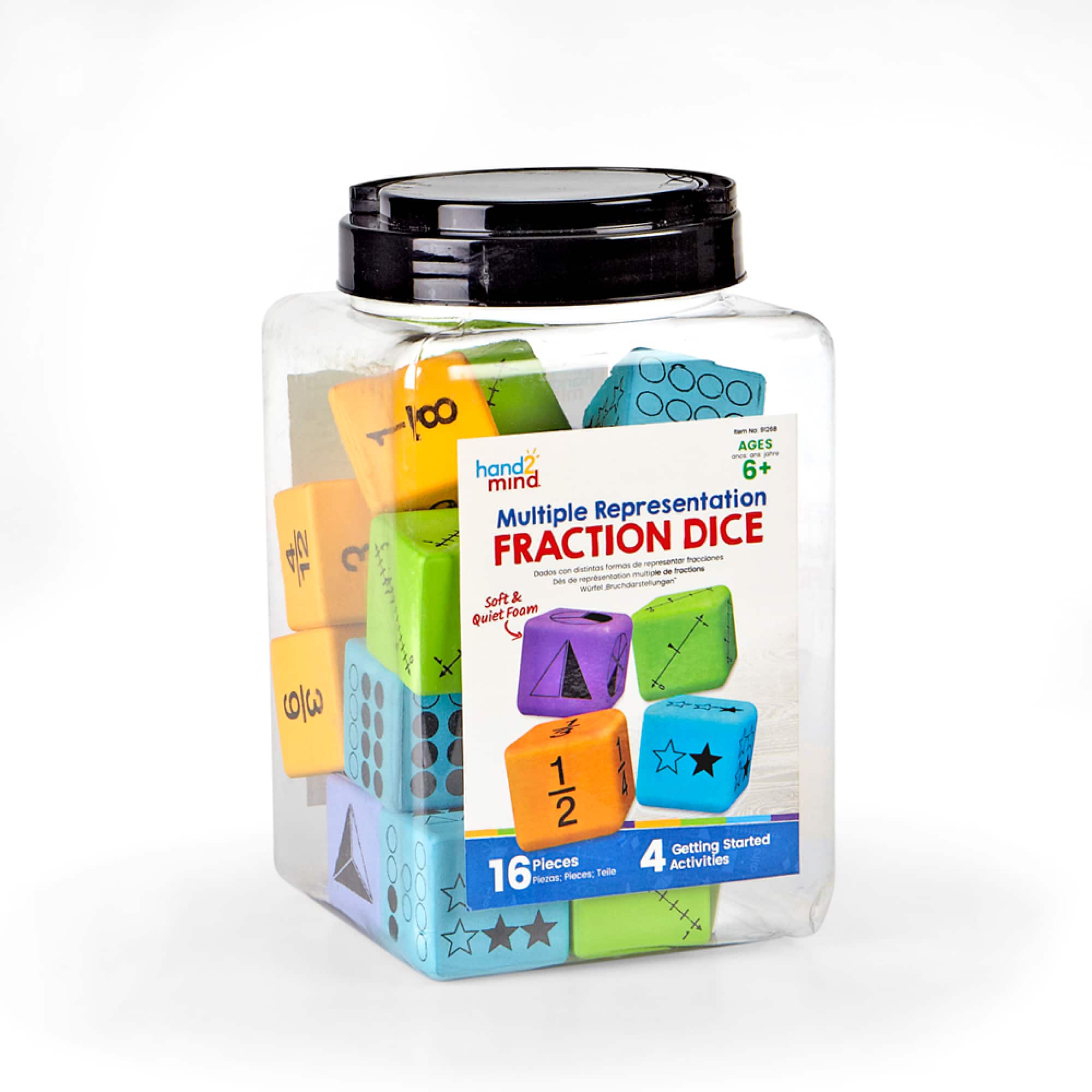 Hand2mind® Multiple Representation Fractions Dice, 16ct.
