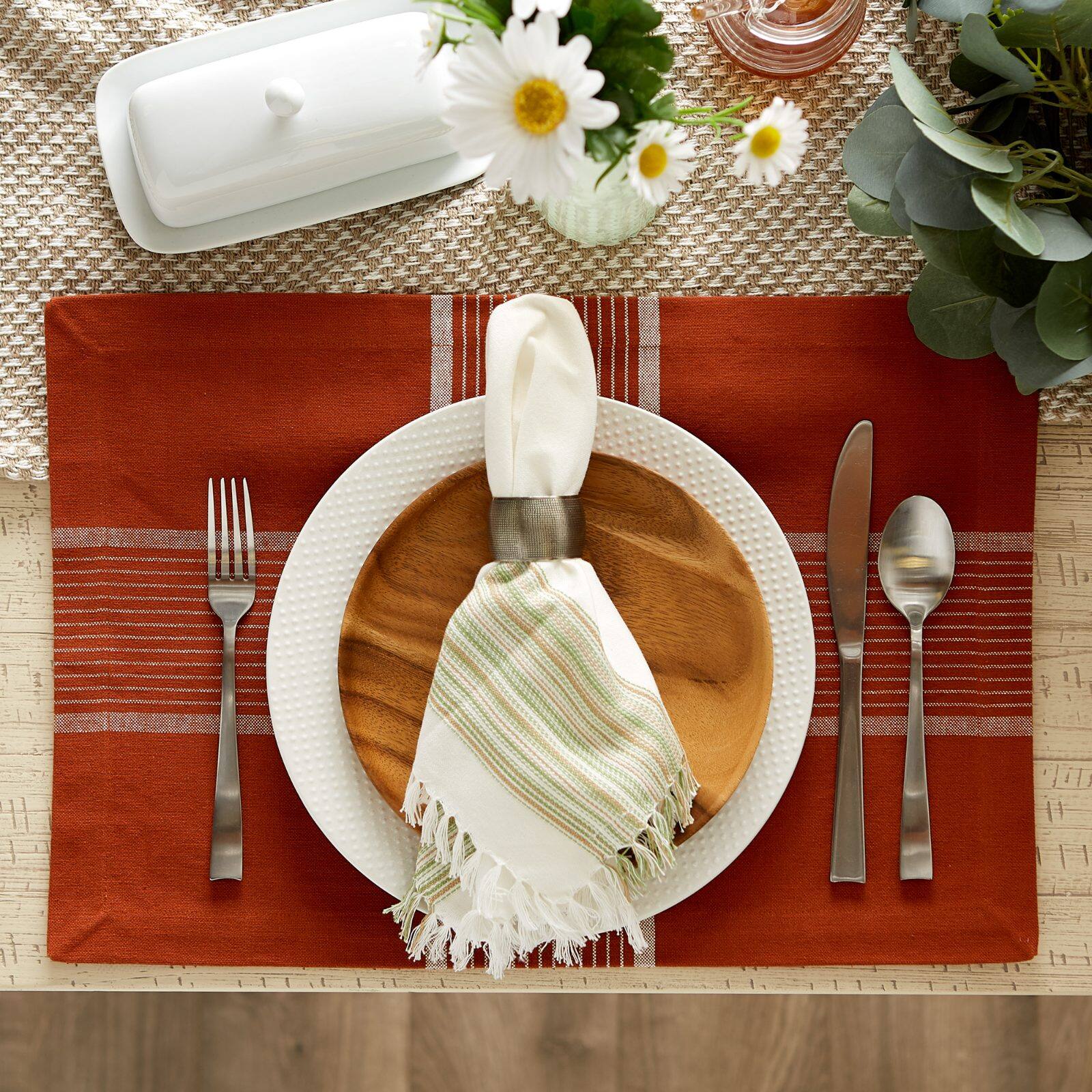 DII&#xAE; Fiesta Rust Check Placemats, 6ct.