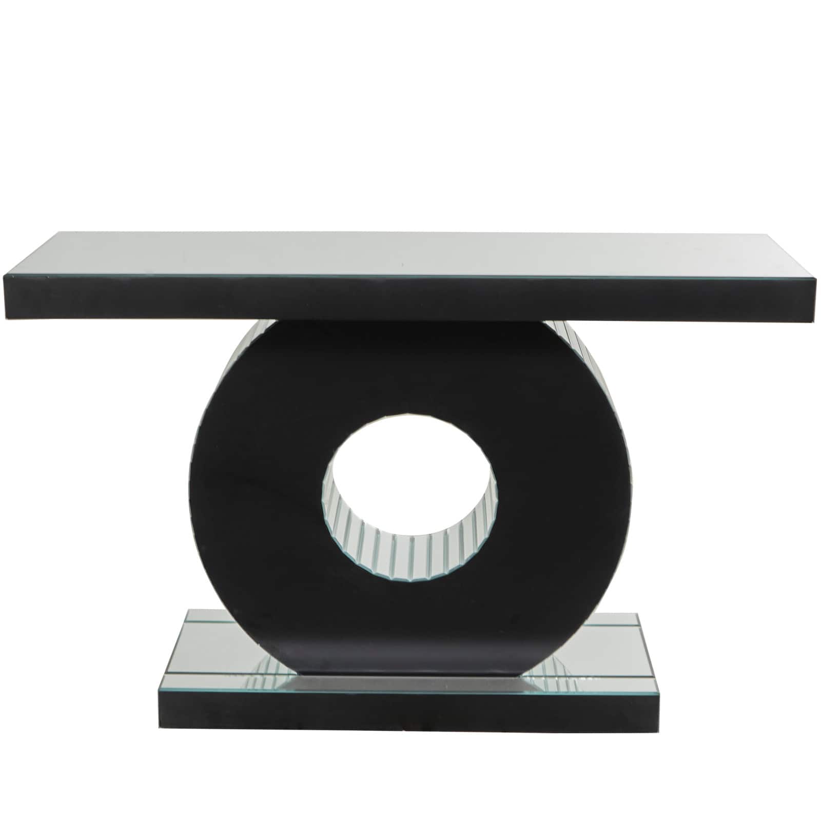 Silver Wood Mirrored Crystal Console Table 47" x 16" x 30"